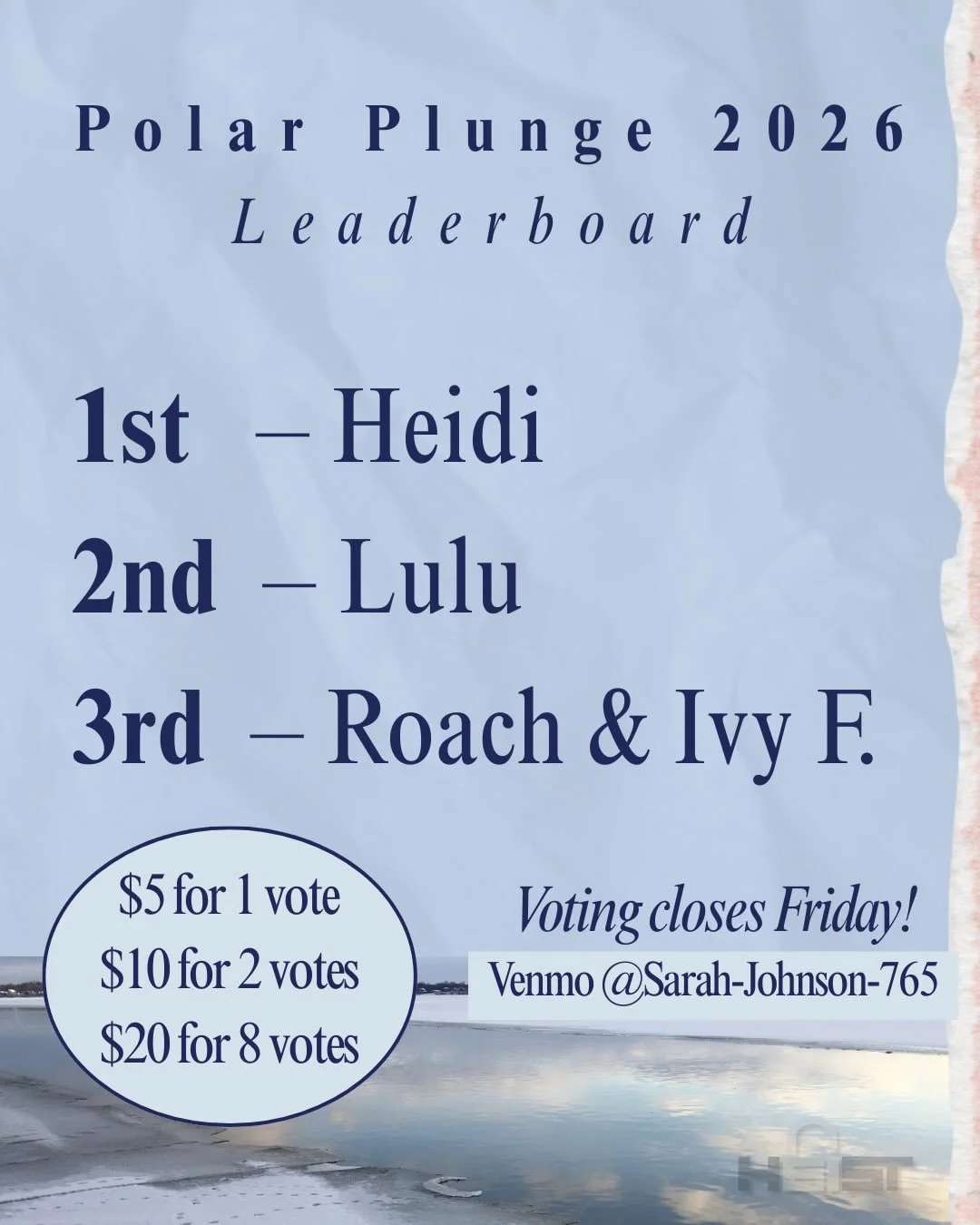 Halfway through our plunge fundraiser! Let&rsquo;s go, go, GO!