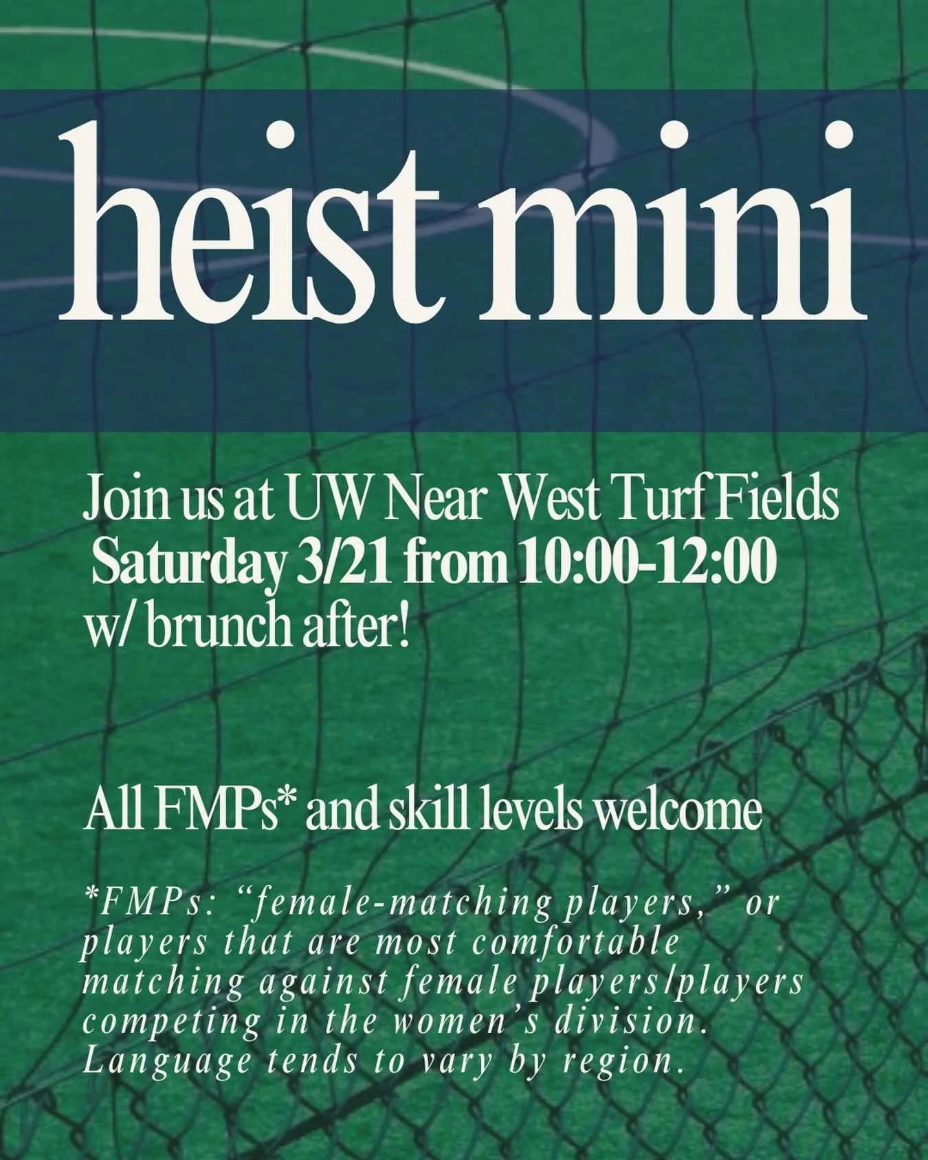 Come play!! Can&rsquo;t make it? No prob, we&rsquo;ll be dropping more dates for mini soon:)