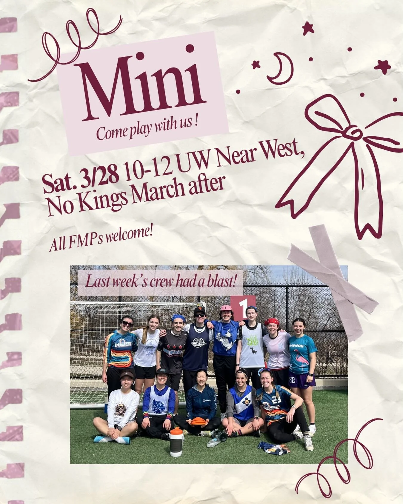 More mini! Join us tomorrow for some reps on the UW turf and then we&rsquo;ll had to the capital with a couple thousand of our closest friends 💅