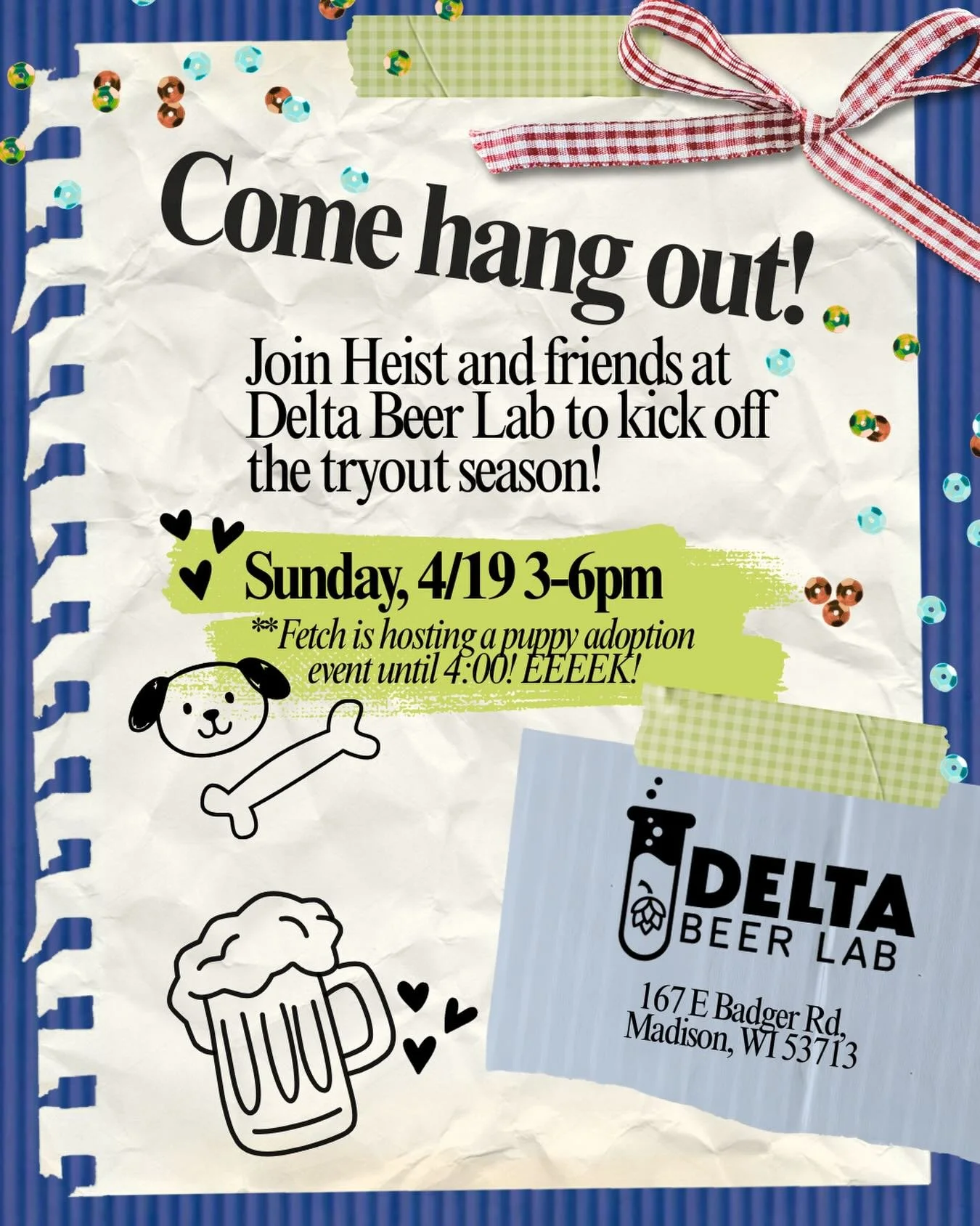 nothin better after a tryout!! see yall at the FMP combine AND at Delta Beer Lab afterwards!!!! 🧪 🍻🐶