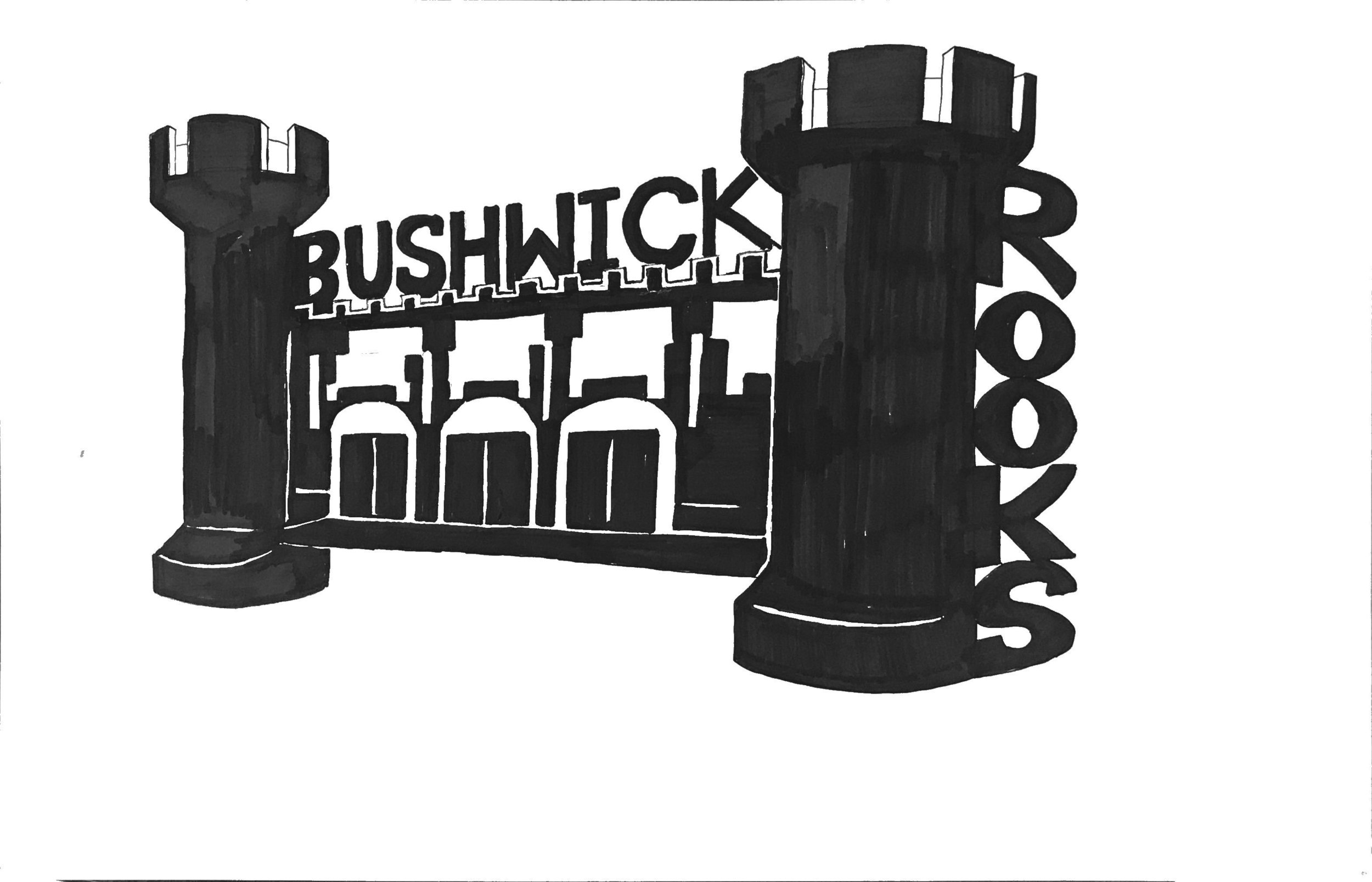 Logo for "Bushwick Rooks" (campus chess team)