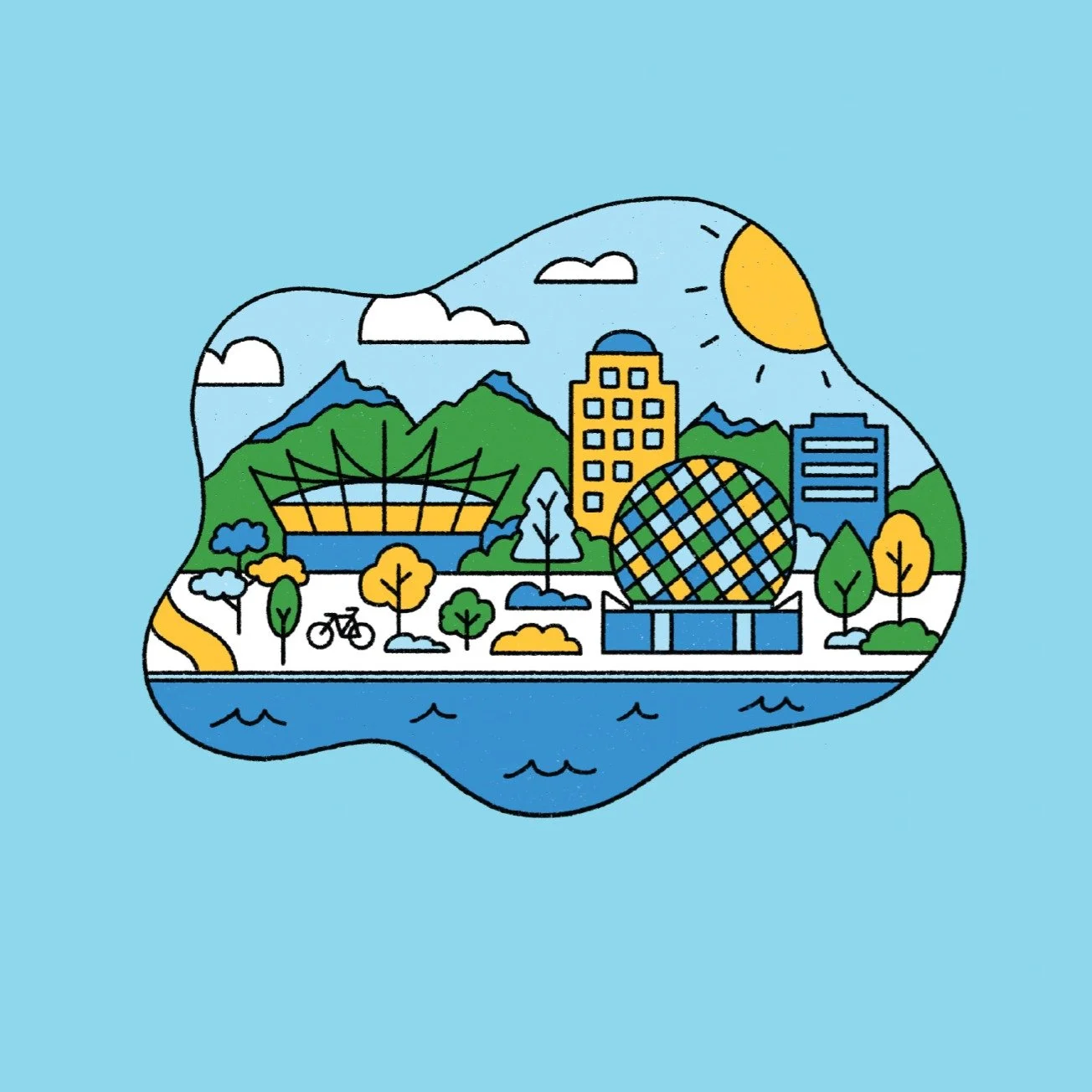 Throwback to an illustration for Science World's Summer Camp in 2024! 
I miss illustrating for work&mdash;Hoping to keep making more time for general sketching and doodling in the sun for the rest of the summer though🌞