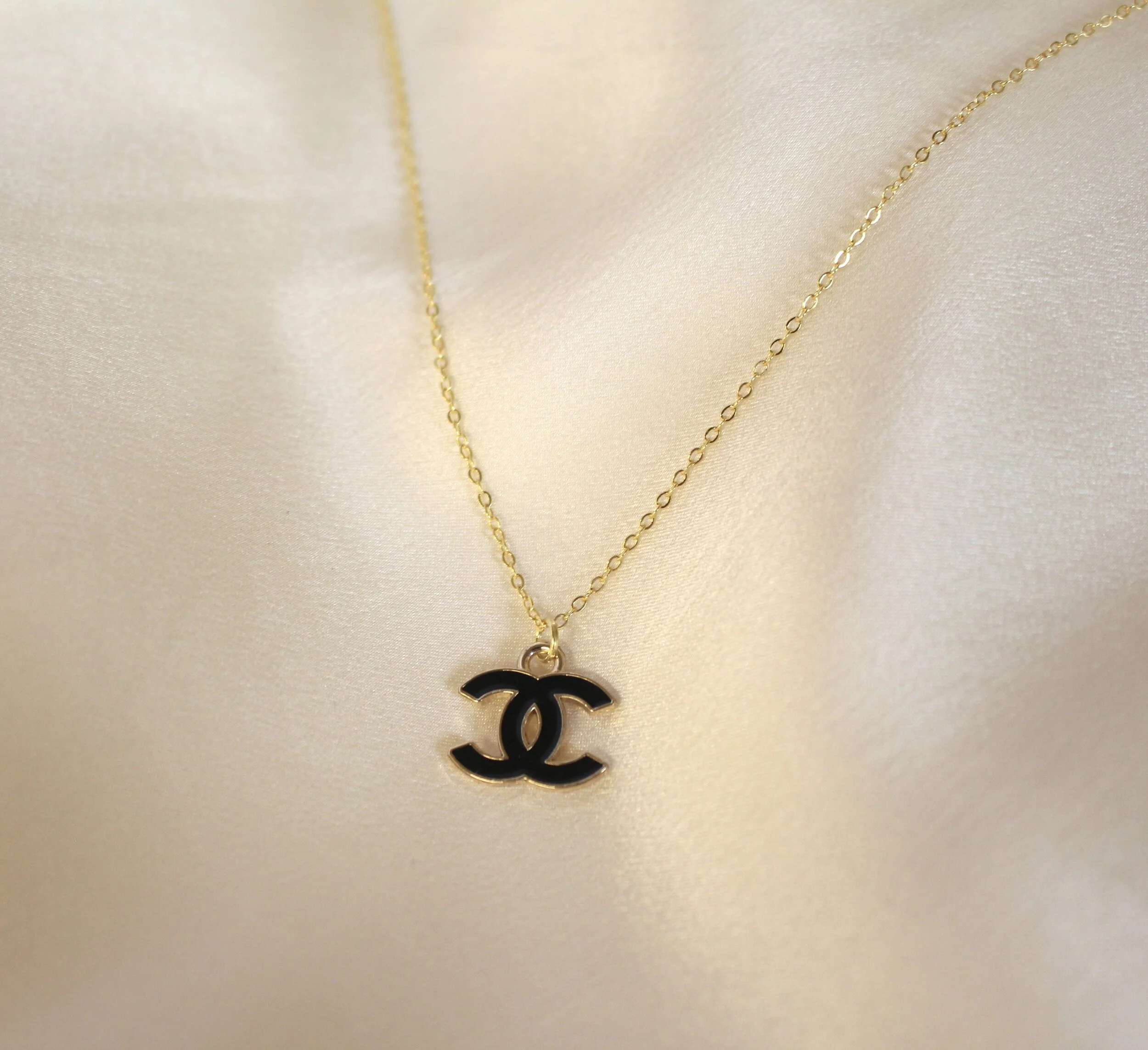 Reworked Chanel Mini Logo Necklace 