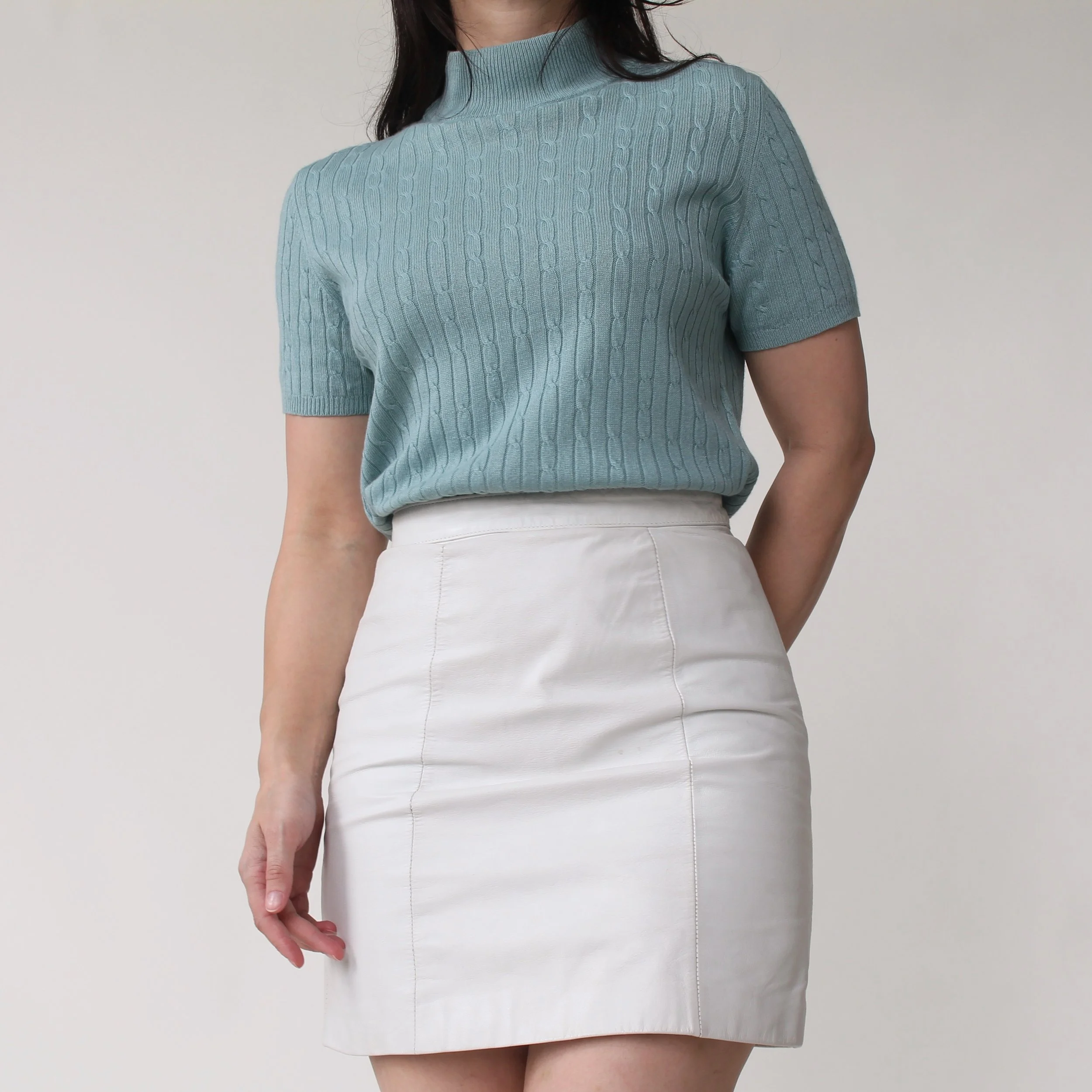 90s Seafoam Silk/Cashmere Knit Top