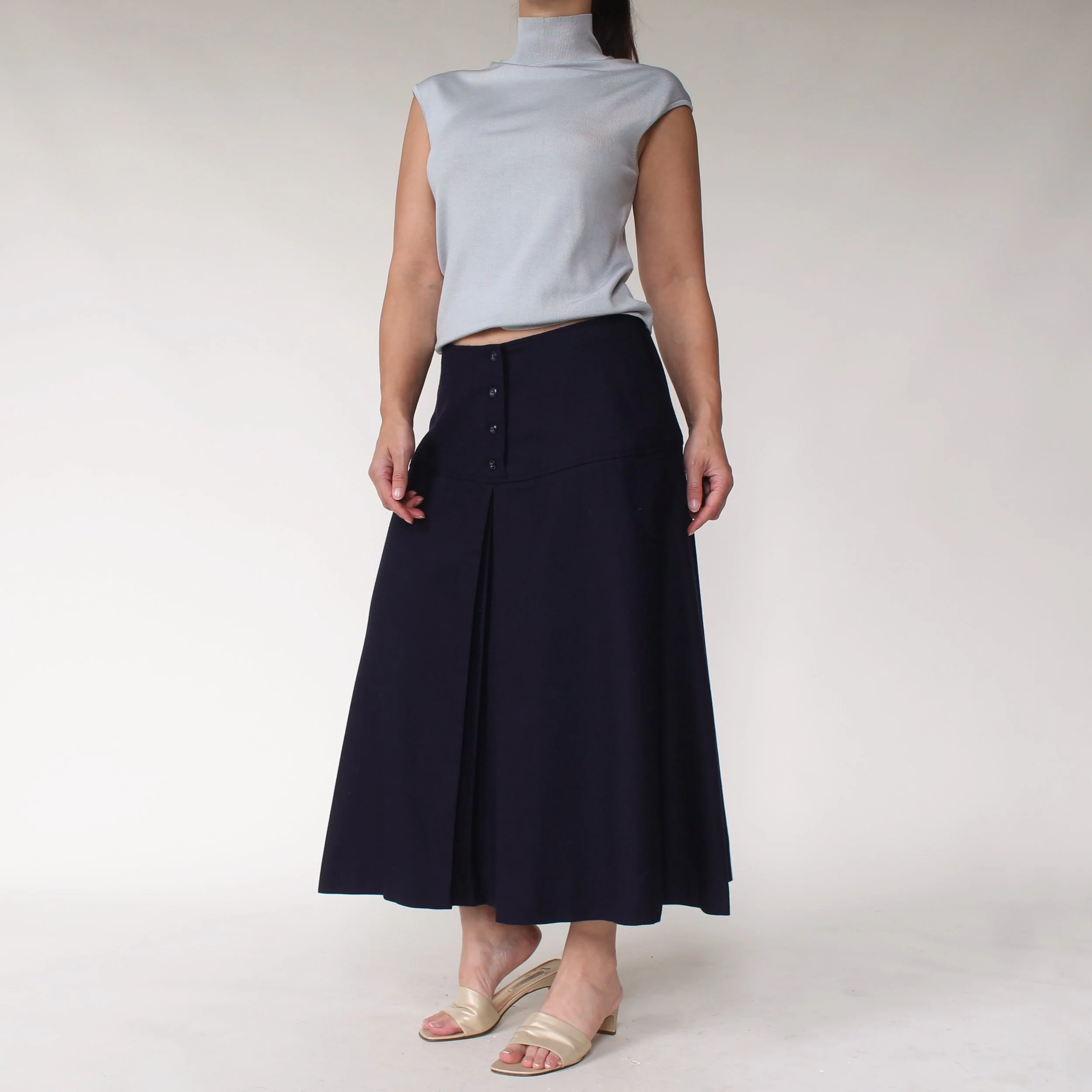 Vintage Pseudonyms Wool Pleated Skirt - W30