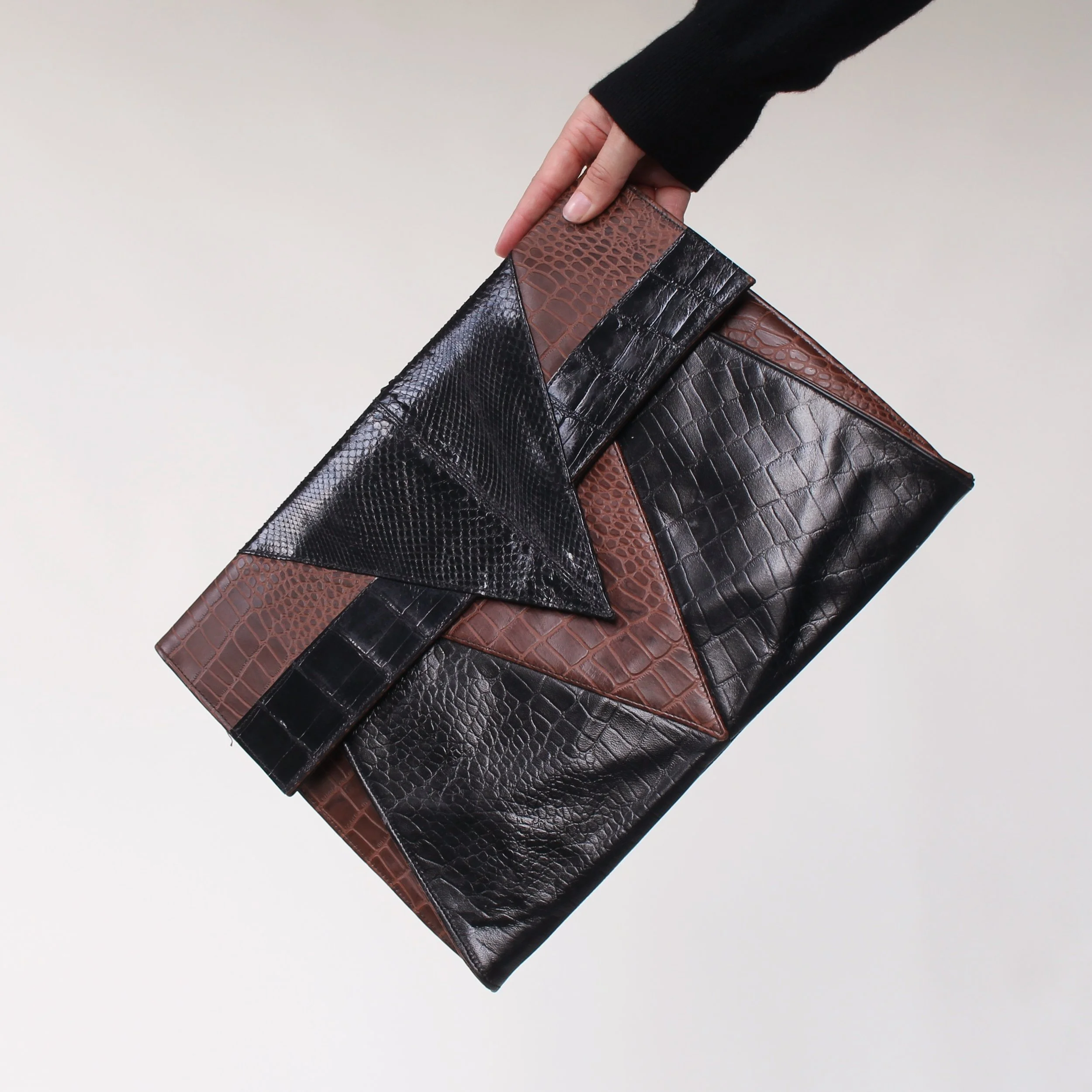 Vintage Embossed Leather Clutch