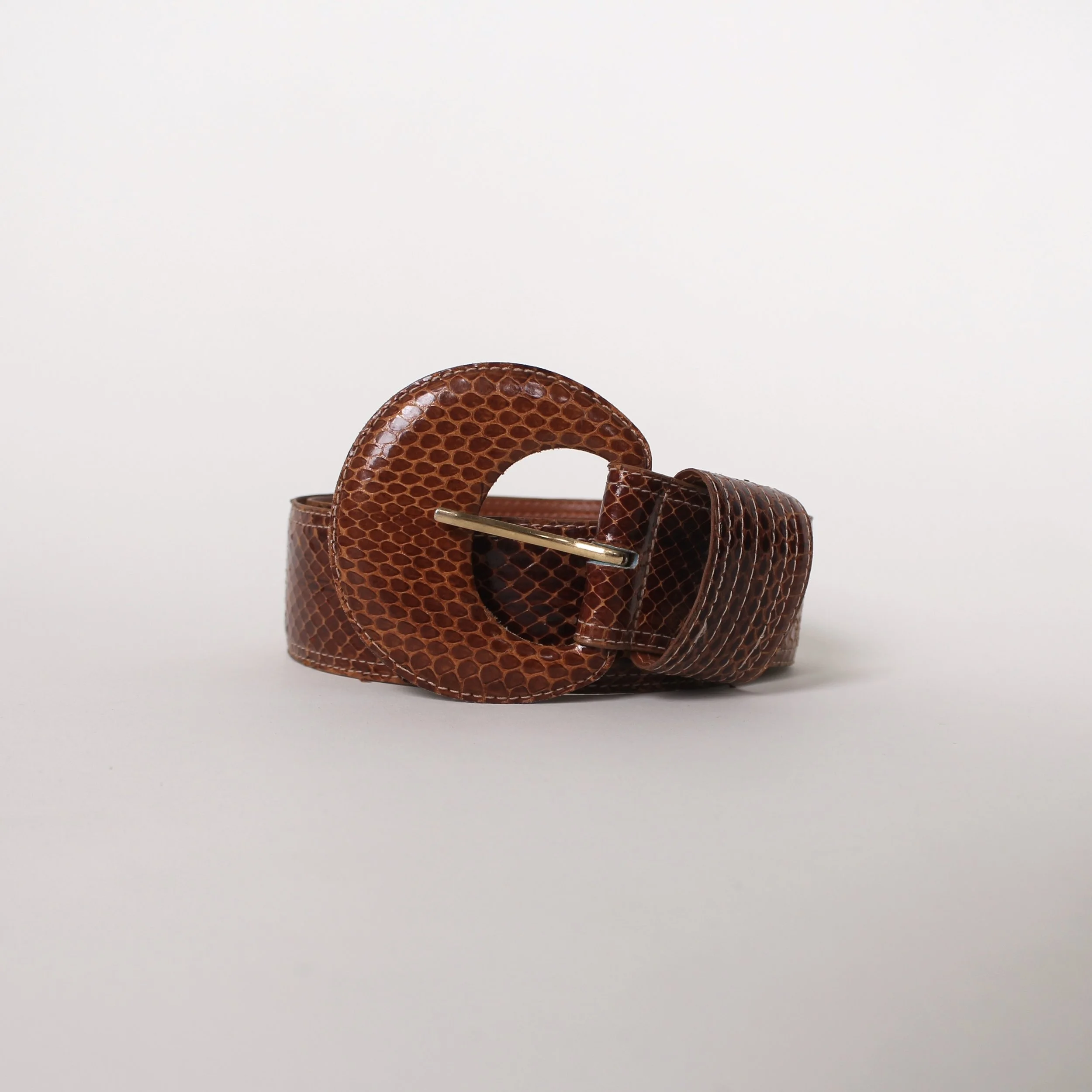 Vintage Cognac Snake Belt