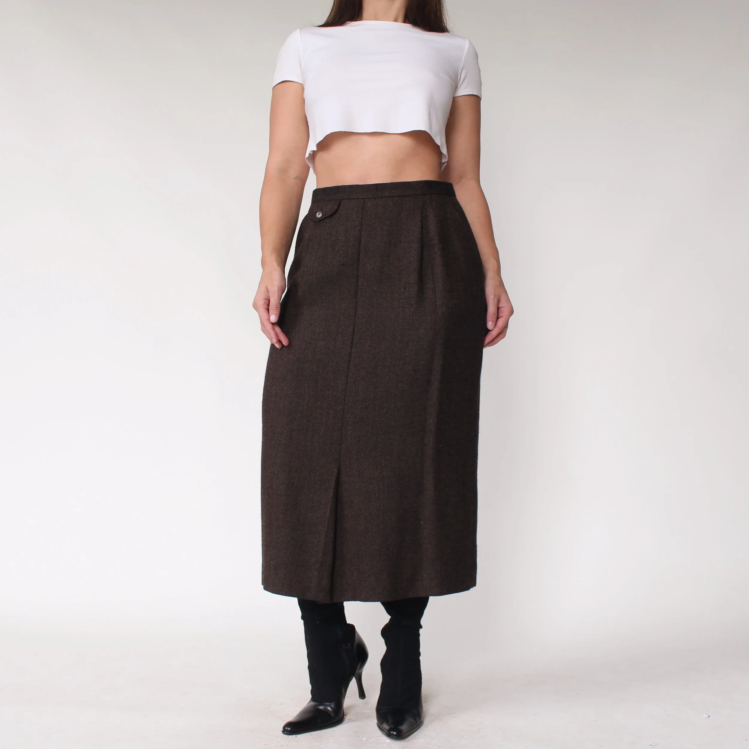 Vintage Burberry Tailored Wool Skirt - W29