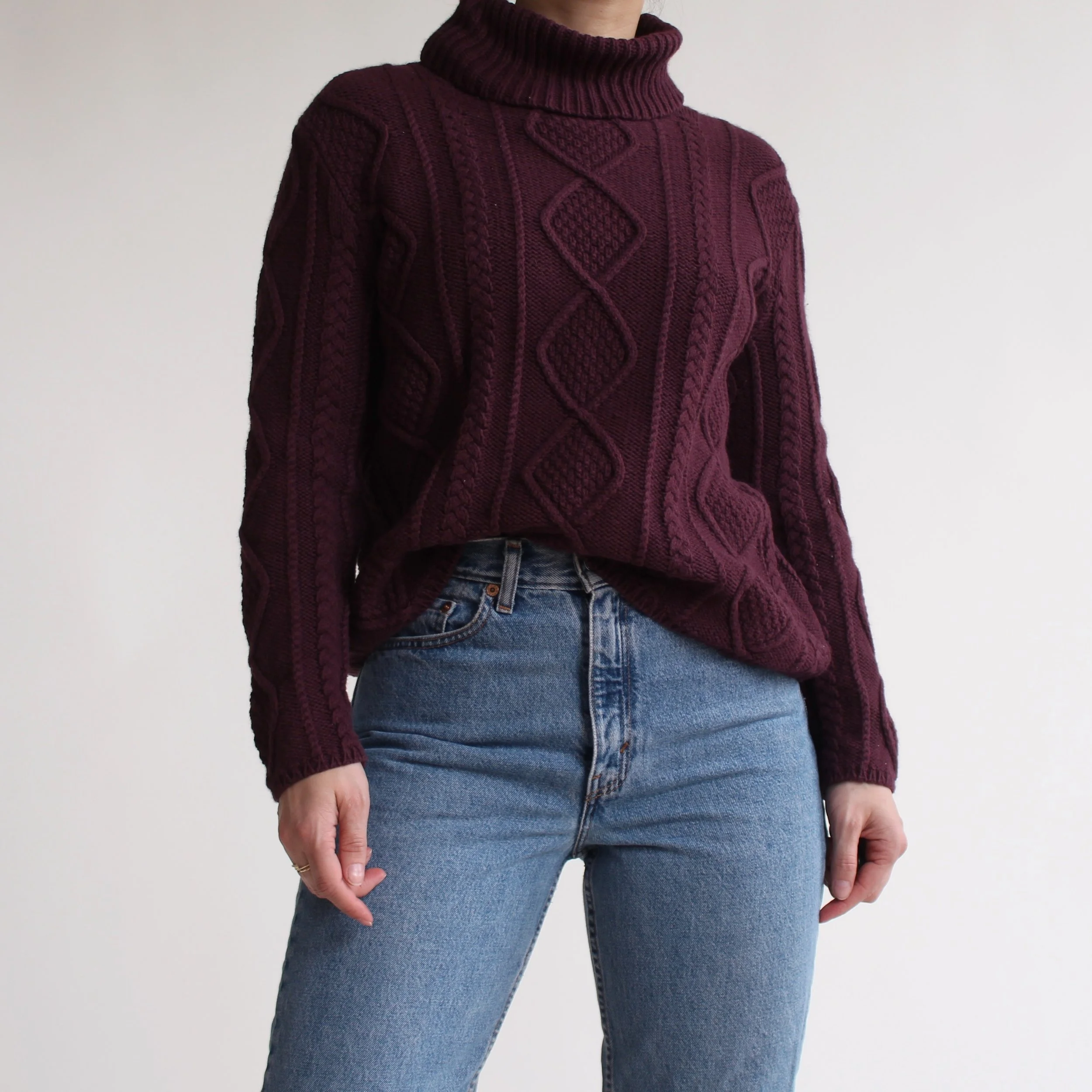 90s Plum Cotton/Angora Sweater
