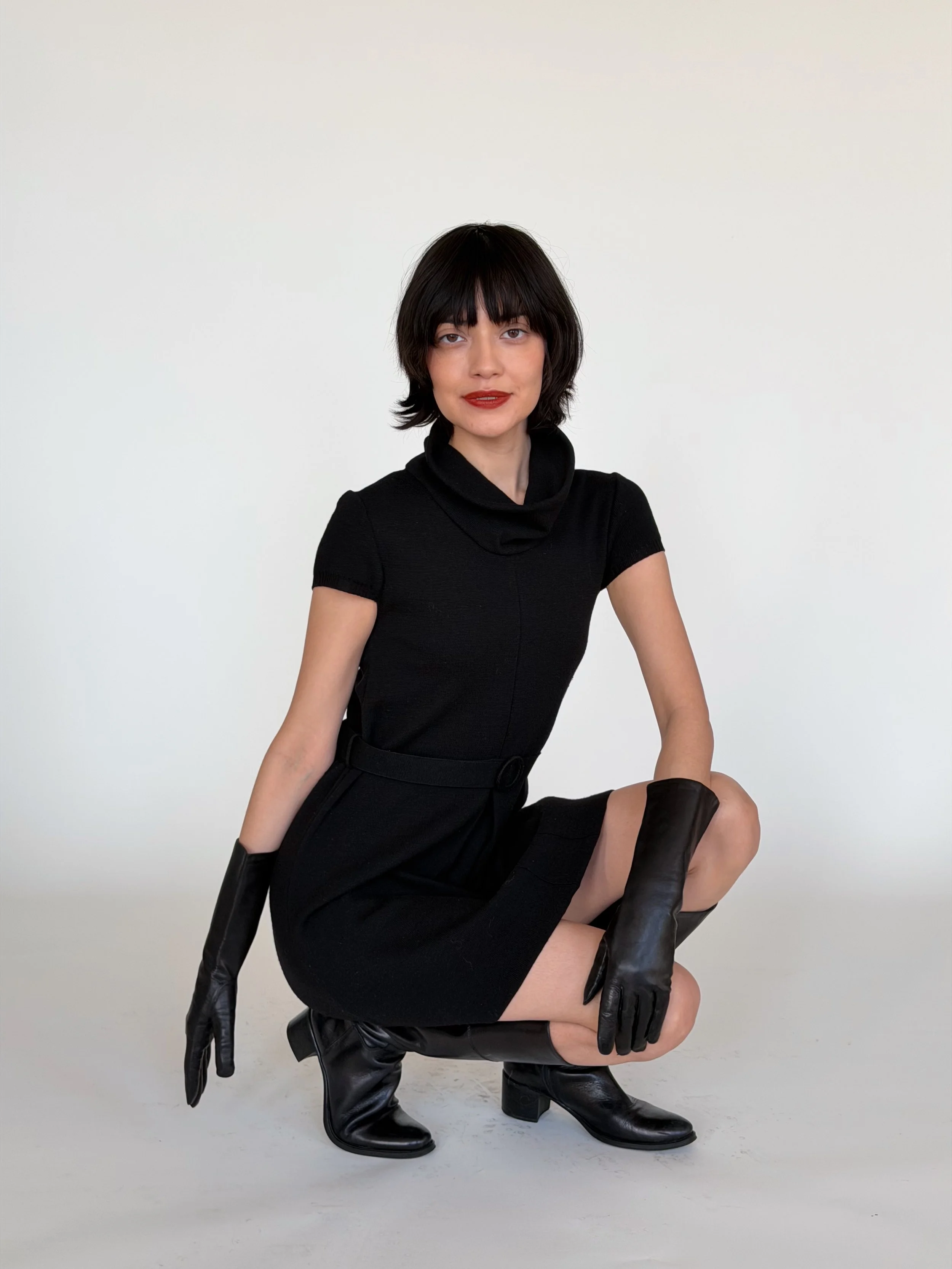 Vintage Gerard Darel Merino Wool Knit Minidress