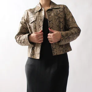 2000s Snake Print Leather Jacket — Wornable