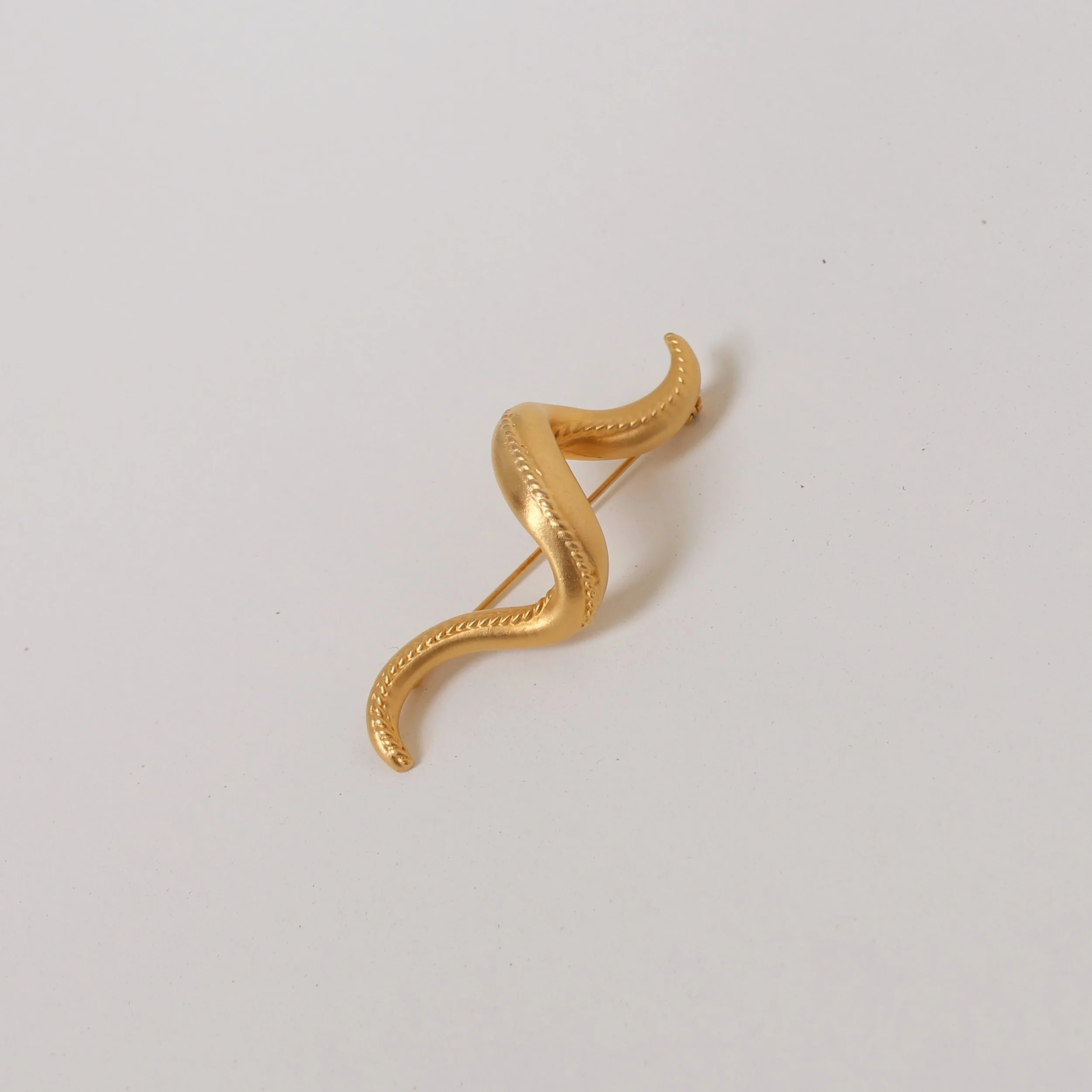 Vintage Gold Tone Serpent Brooch