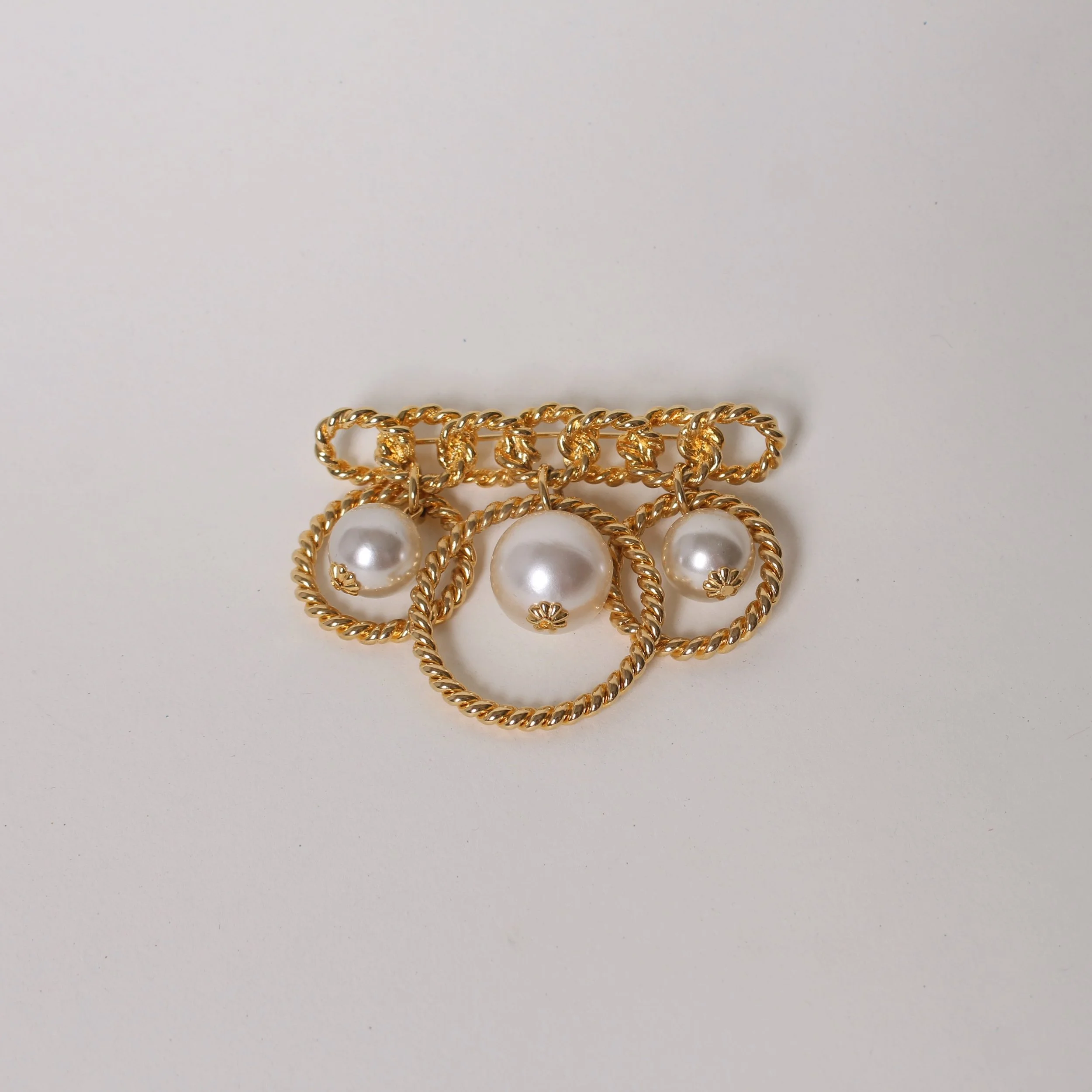Vintage Oversized Pearl Dangle Brooch
