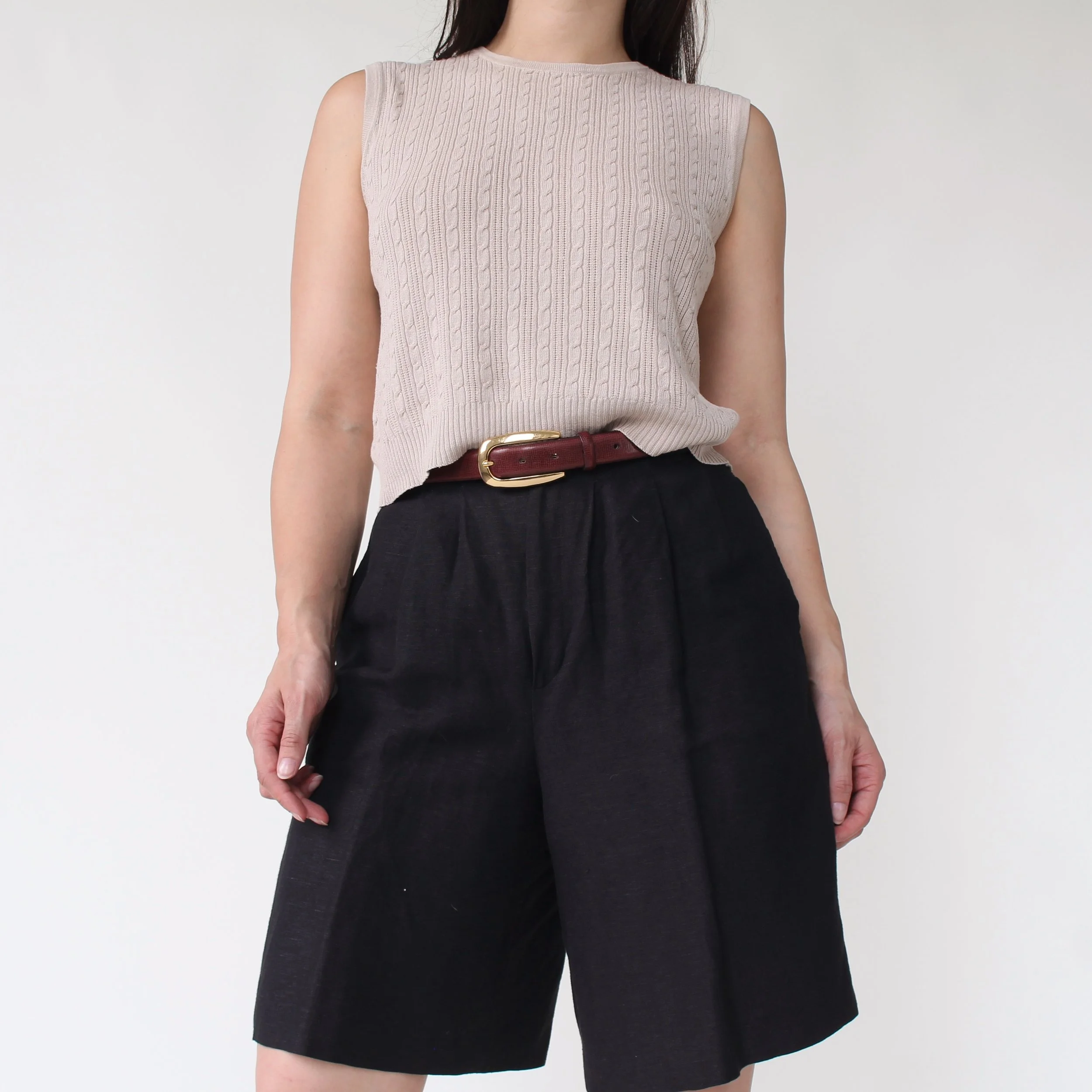 90s Oatmeal Silk Knit Tank