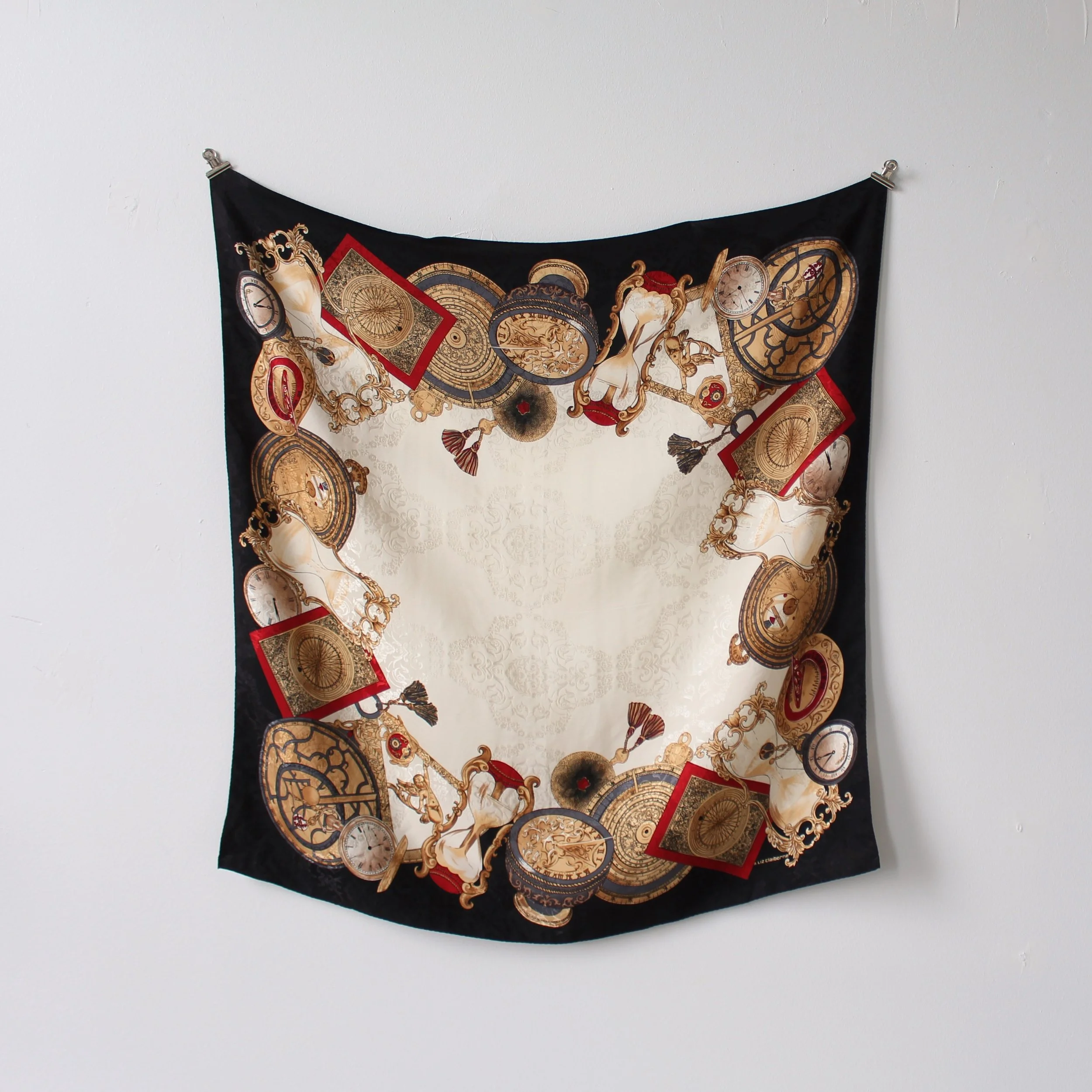 Vintage Renaissance Timepiece Silk Scarf