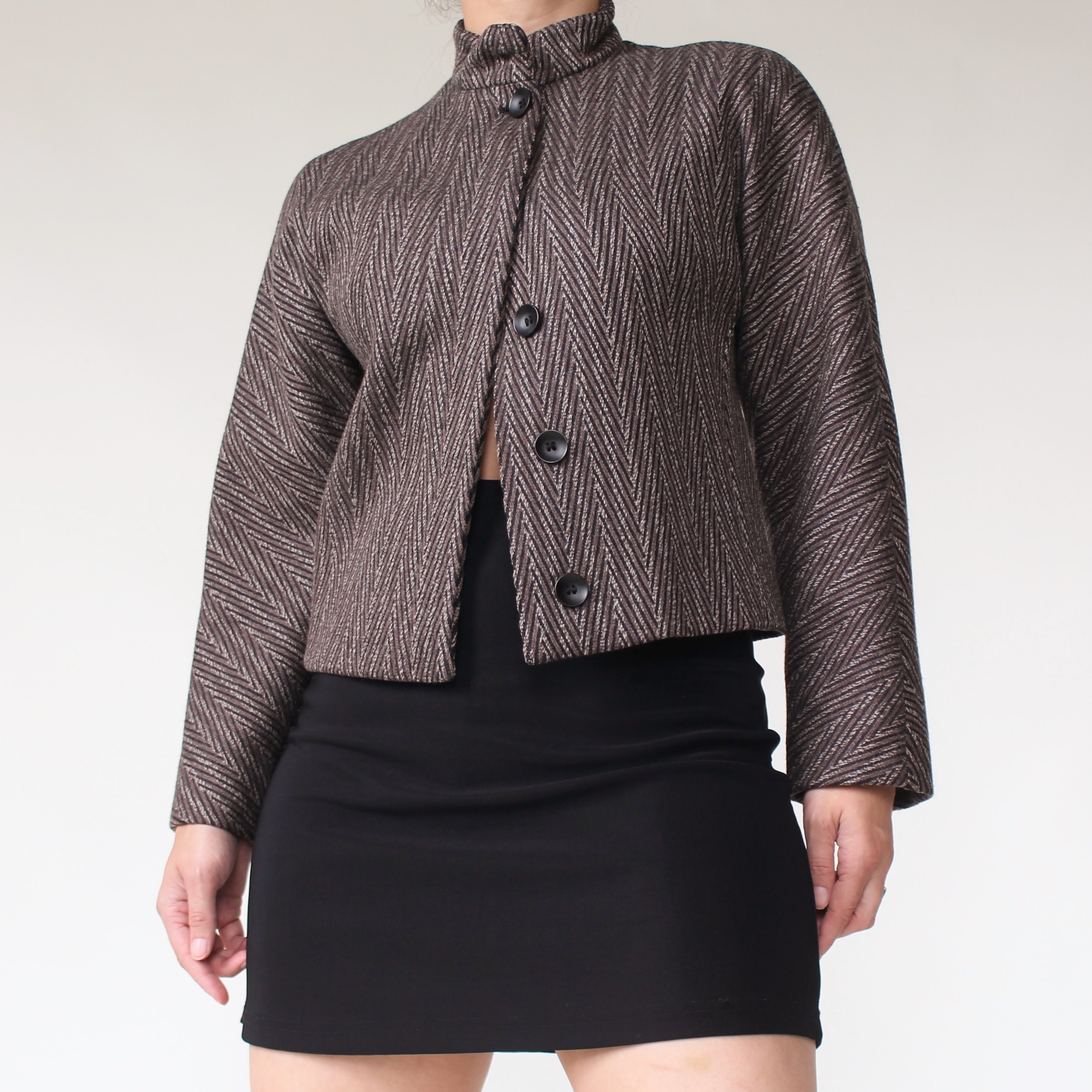 80s Italian Wool Chevron Jacket