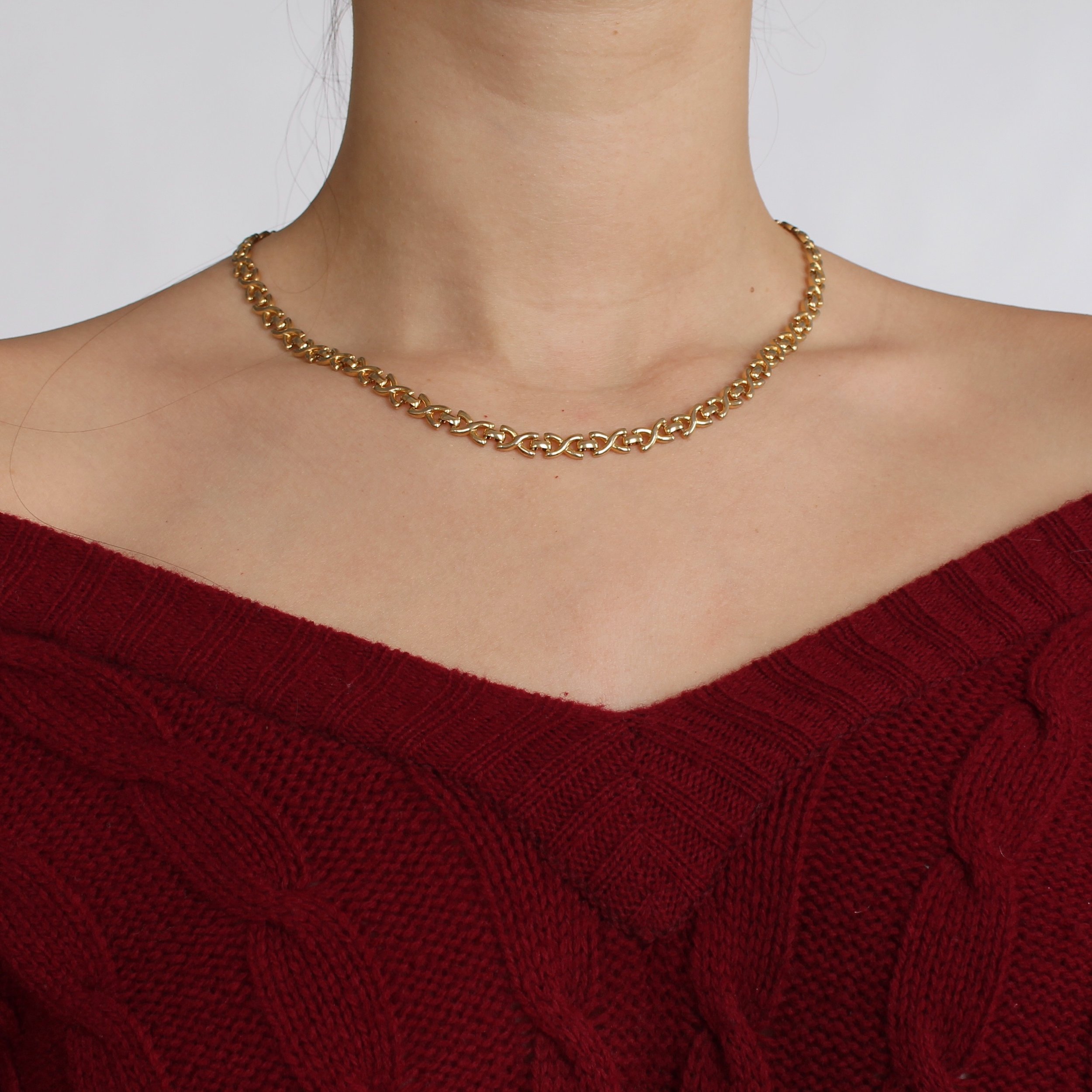 Vintage Gold Tone Layering Necklace