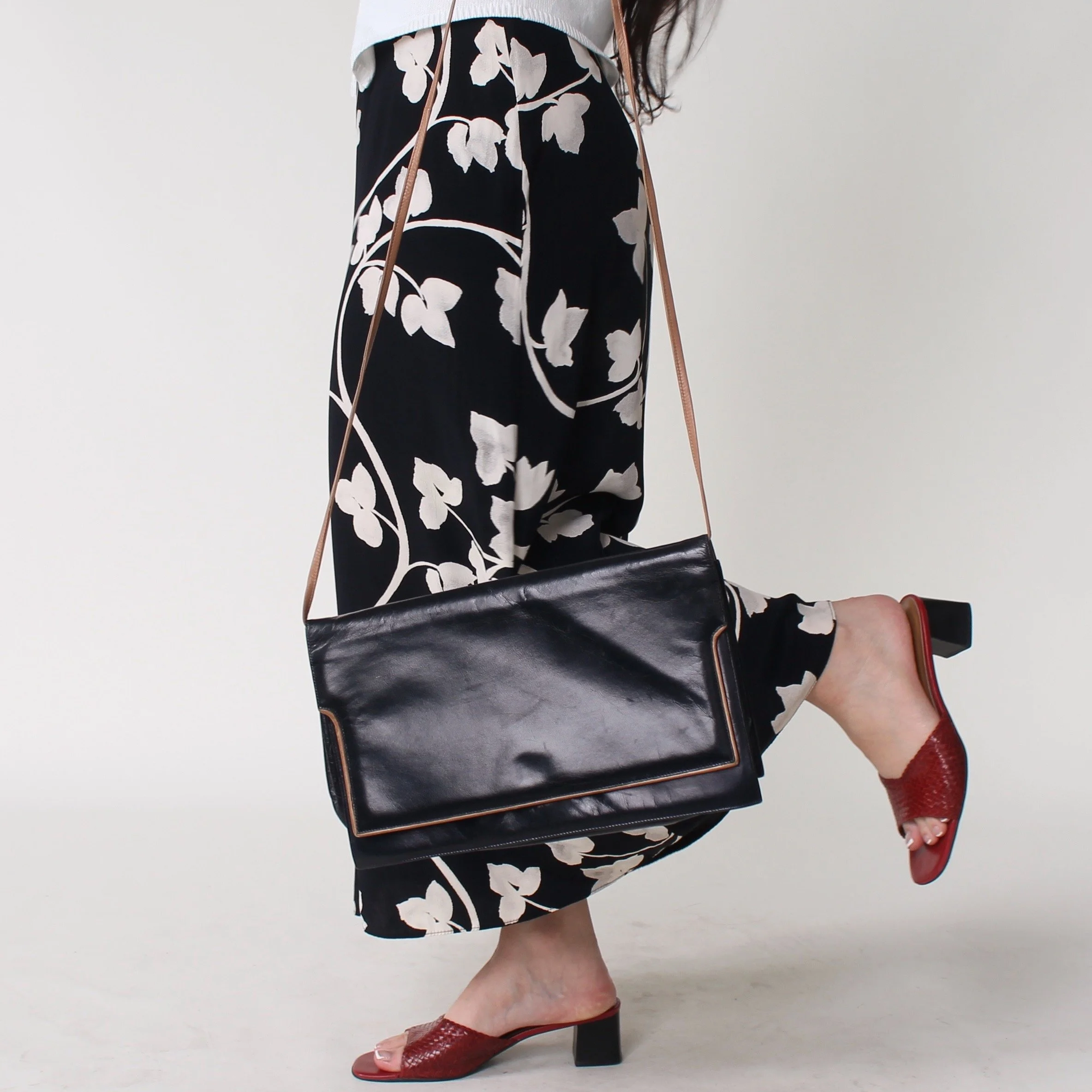 Vintage Charles Jourdan Leather Crossbody Bag