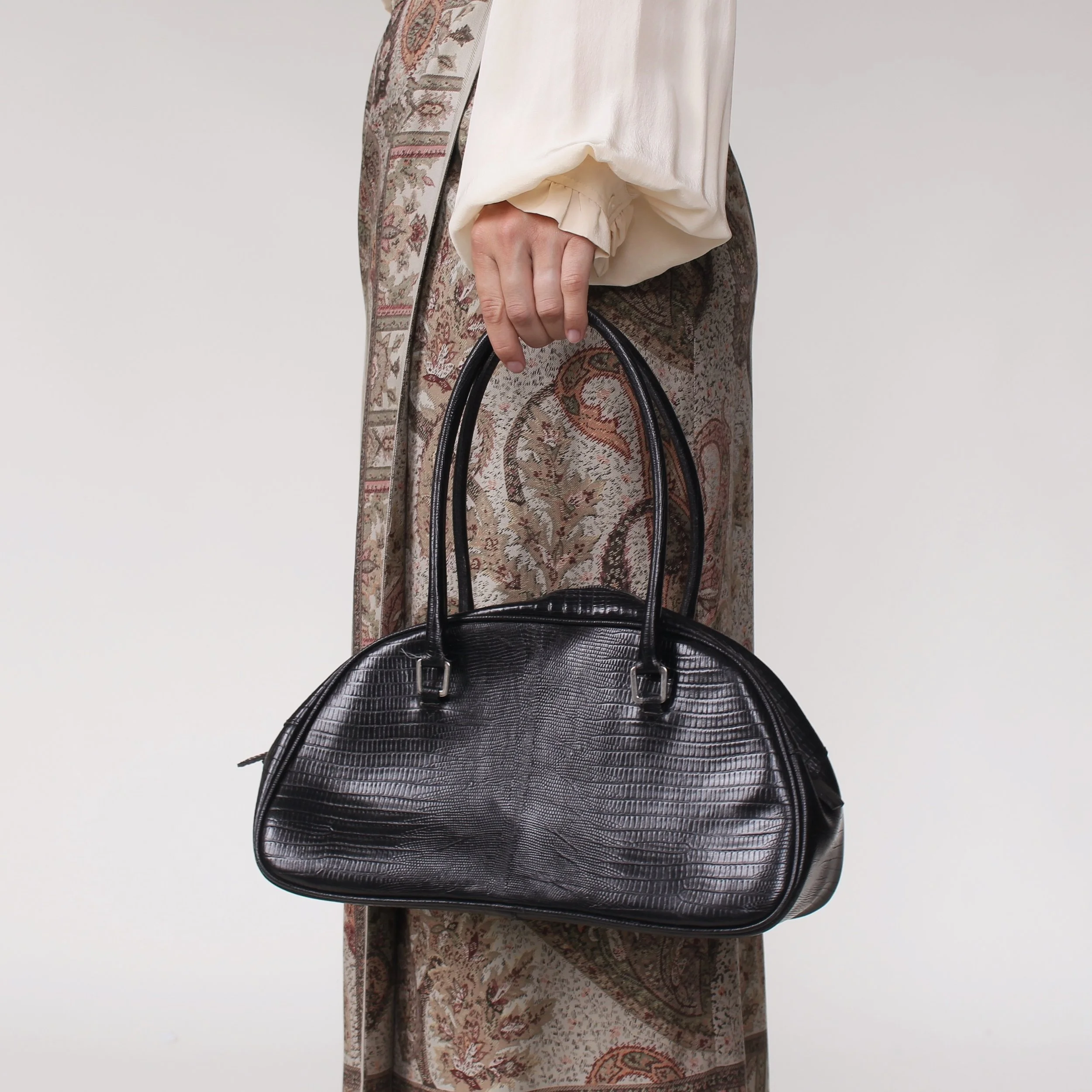 Vintage Embossed Italian Leather Bag