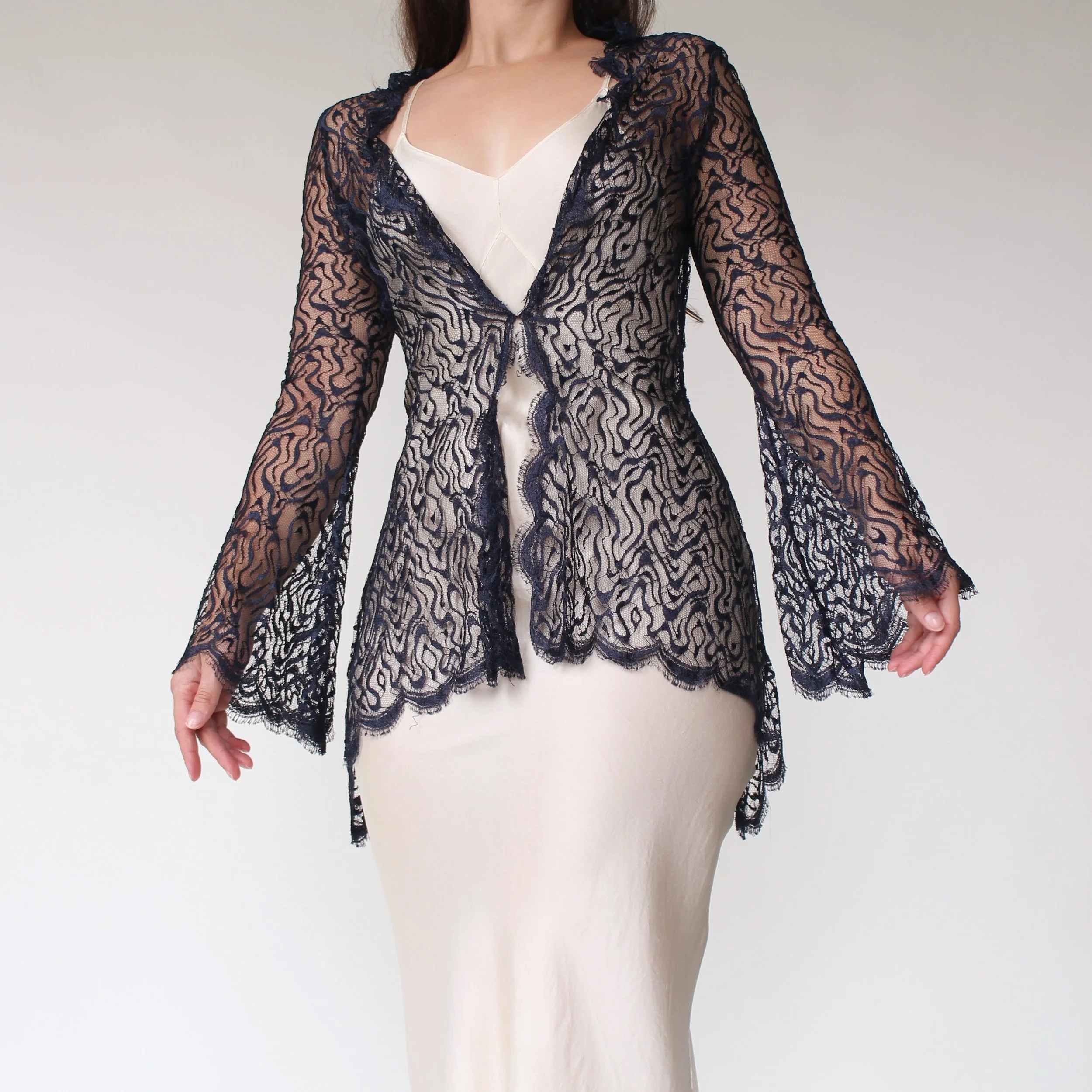 Vintage Lace Open Front Top