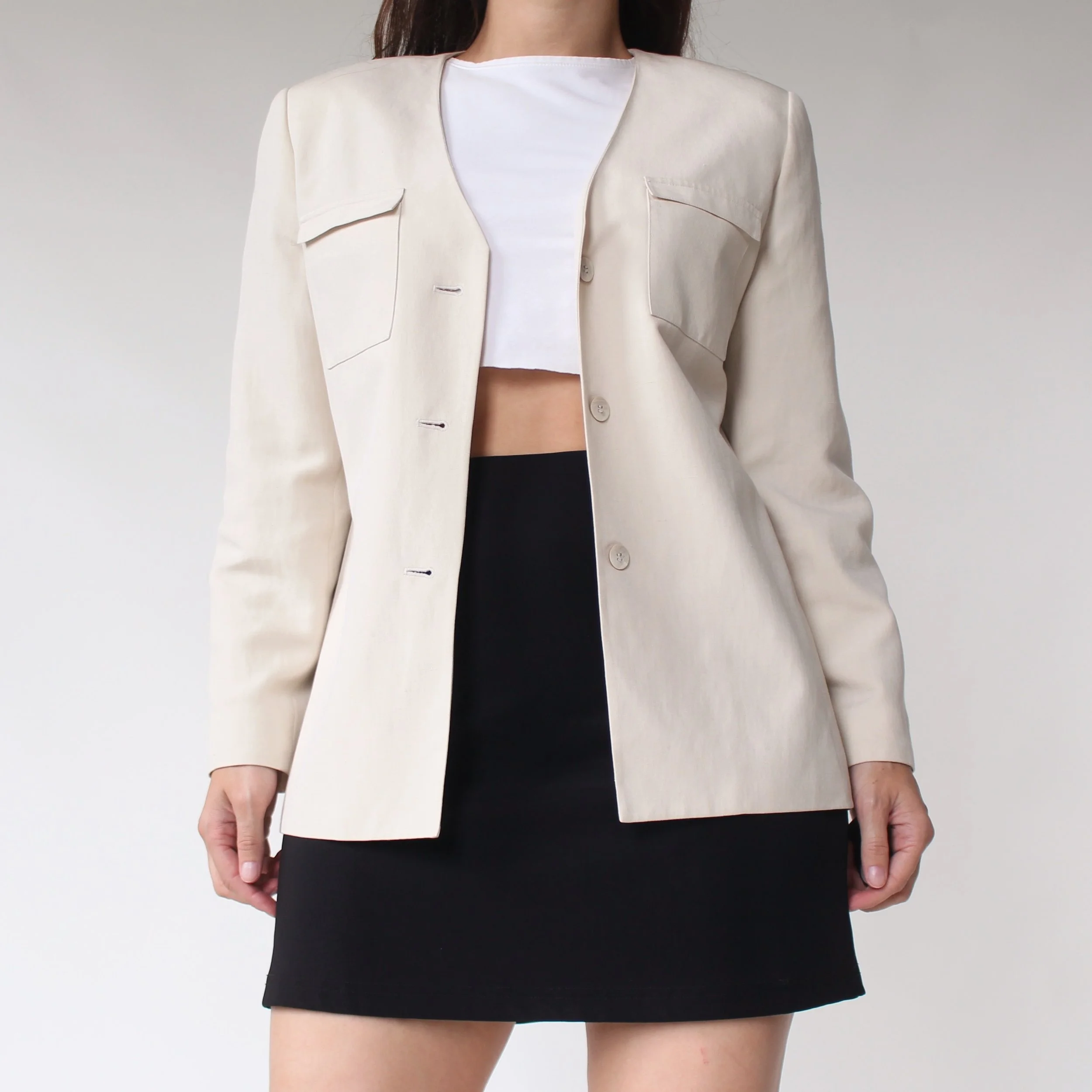 Vintage Stone Silk/Linen Jacket