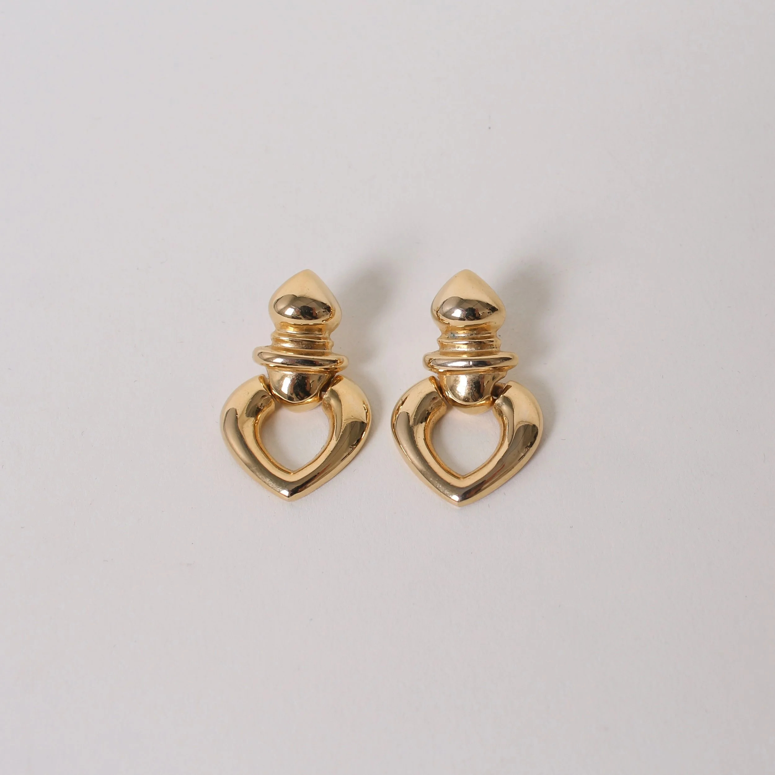 Vintage Gold Tone Door Knocker Earrings