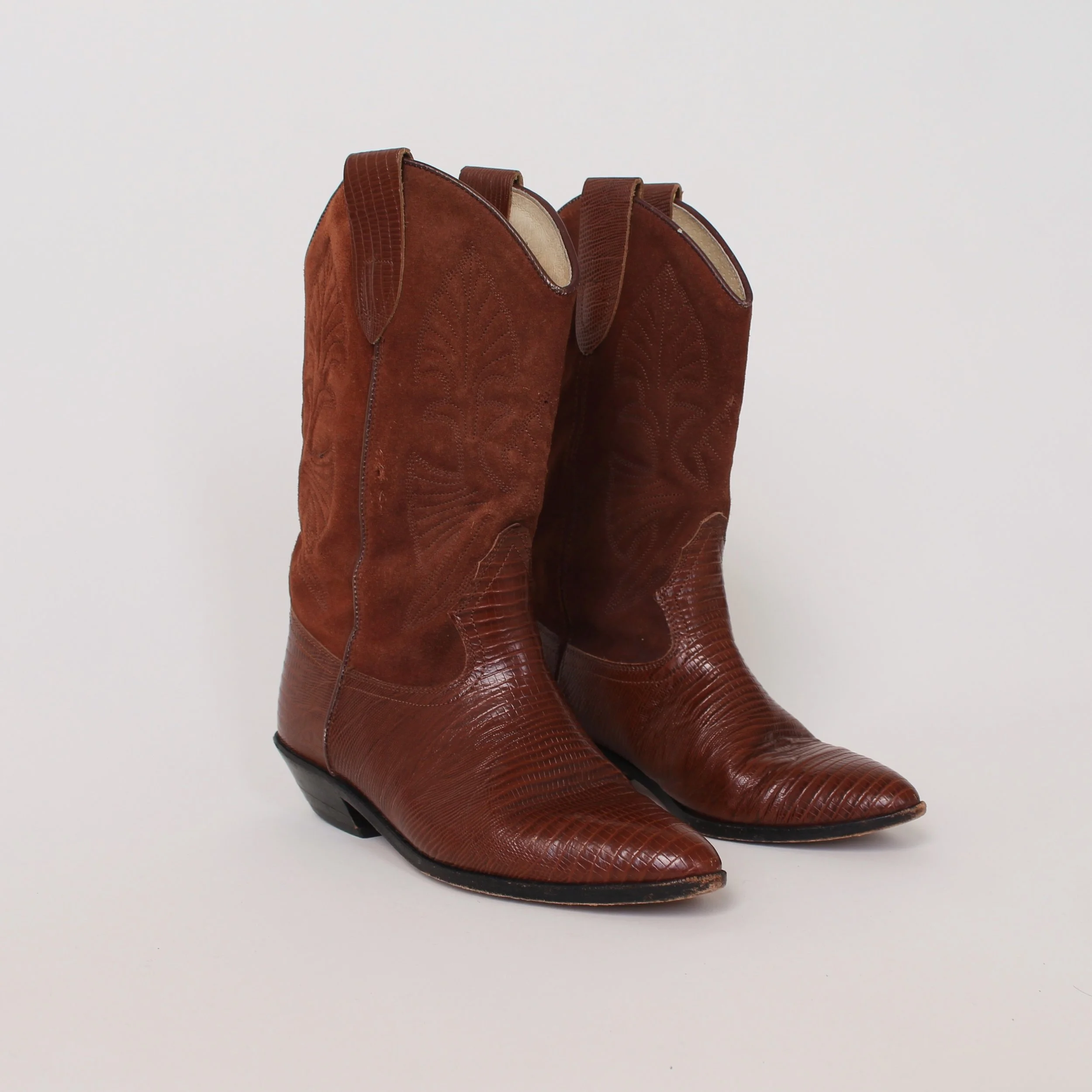 Vintage Leather Cowboy Boots - 9