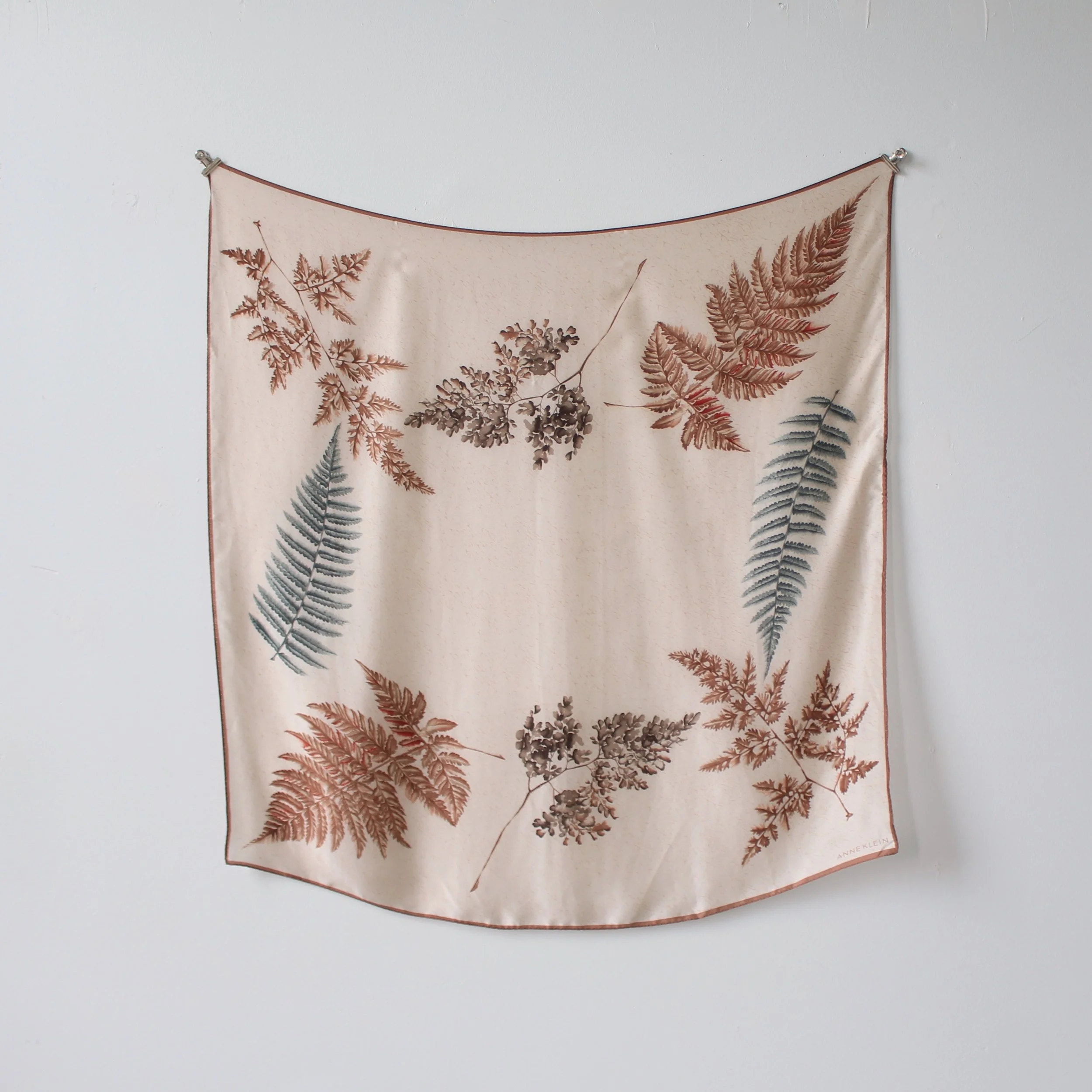 Vintage Delicate Botanical Silk Scarf