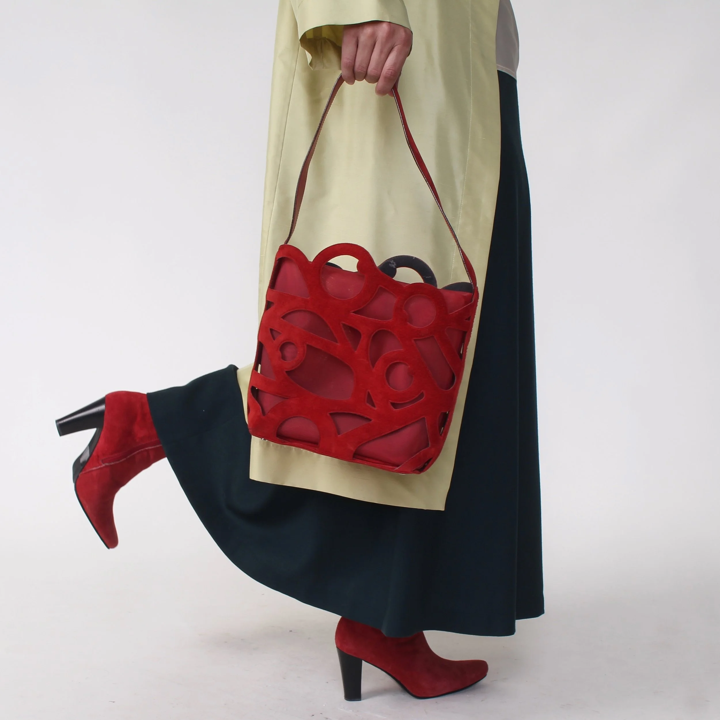 Vintage Ferragamo Suede Cutout Bag