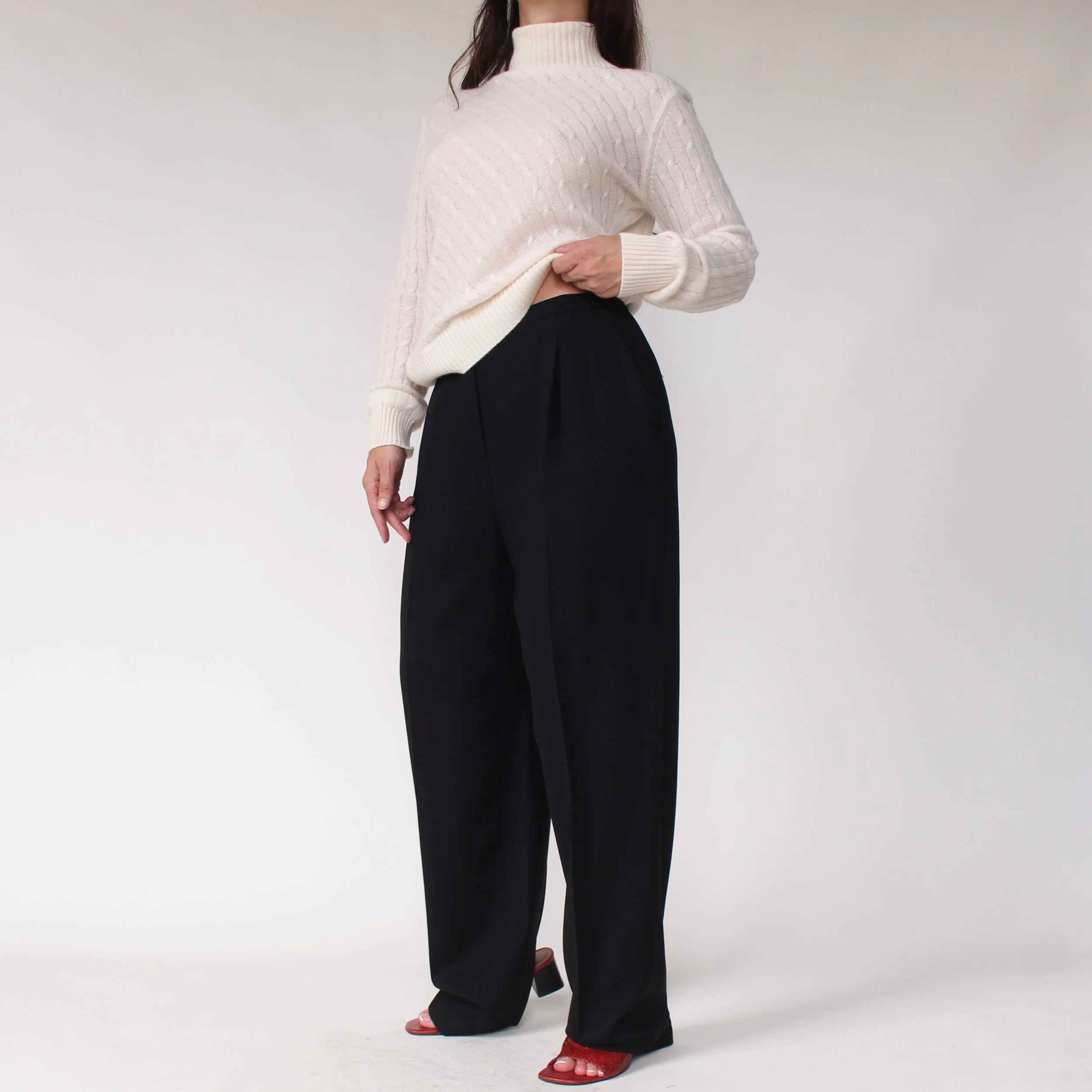Vintage Valentino Miss V Lightweight Wool Trousers - W31