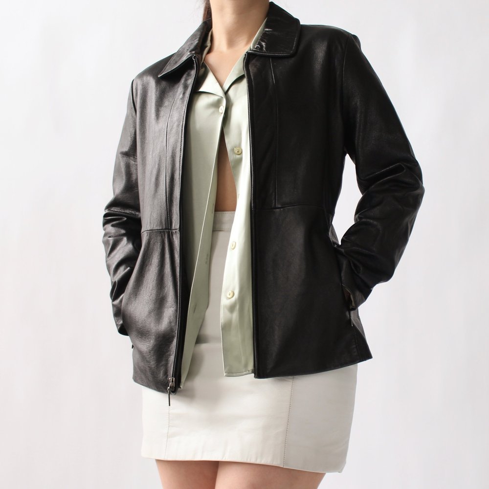 Vintage Tiffany Blue Leather Jacket — Wornable