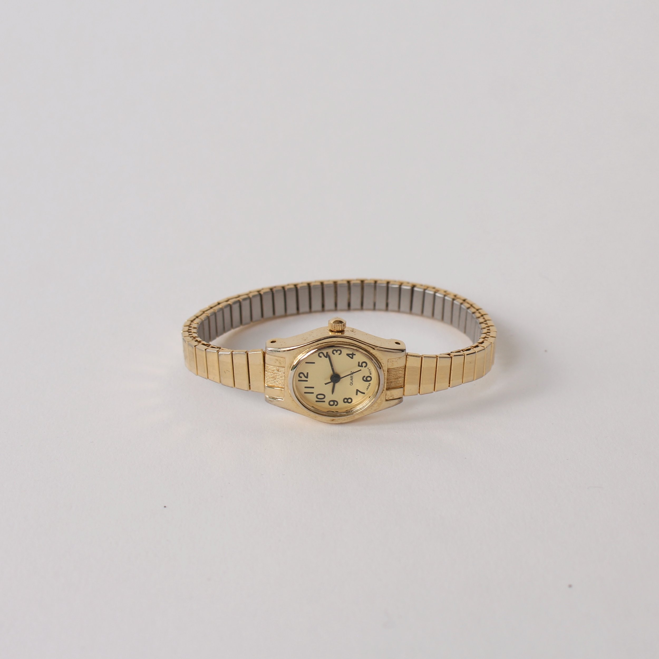 Vintage Gold Tone Stretch Bracelet Watch