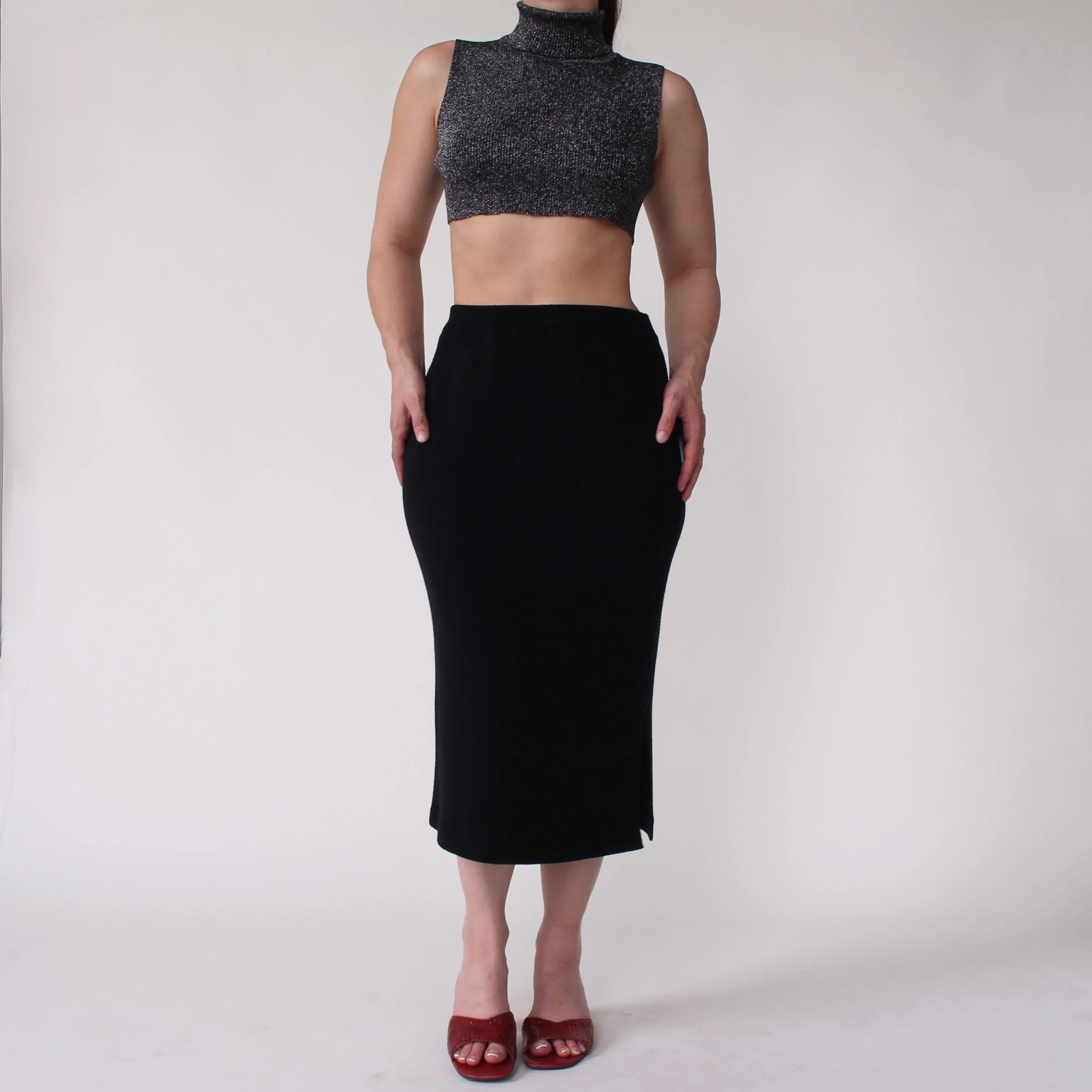 Vintage Soft Merino Wool Knit Skirt - W27