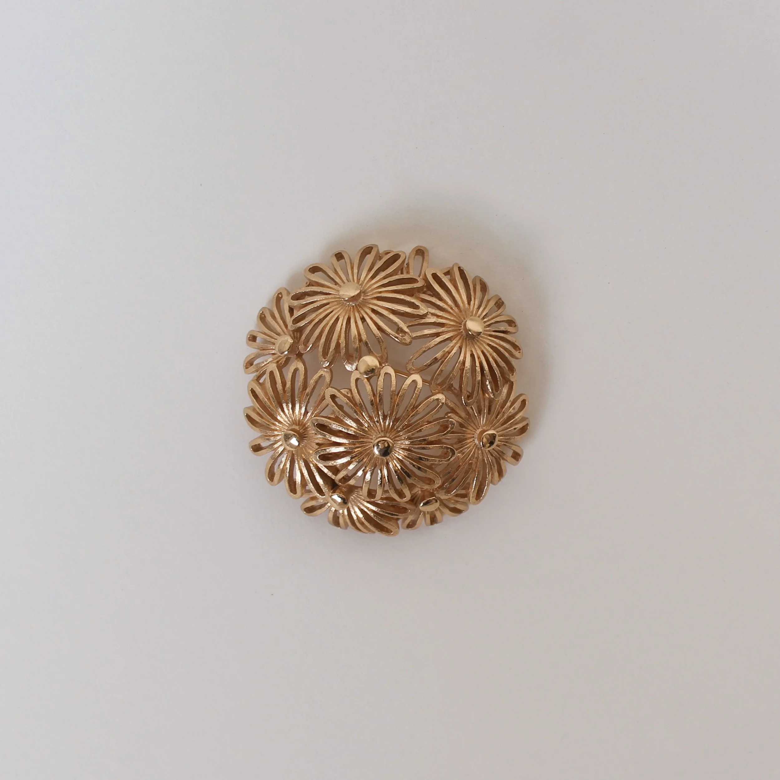 Vintage Monet Floral Burst Dome Brooch