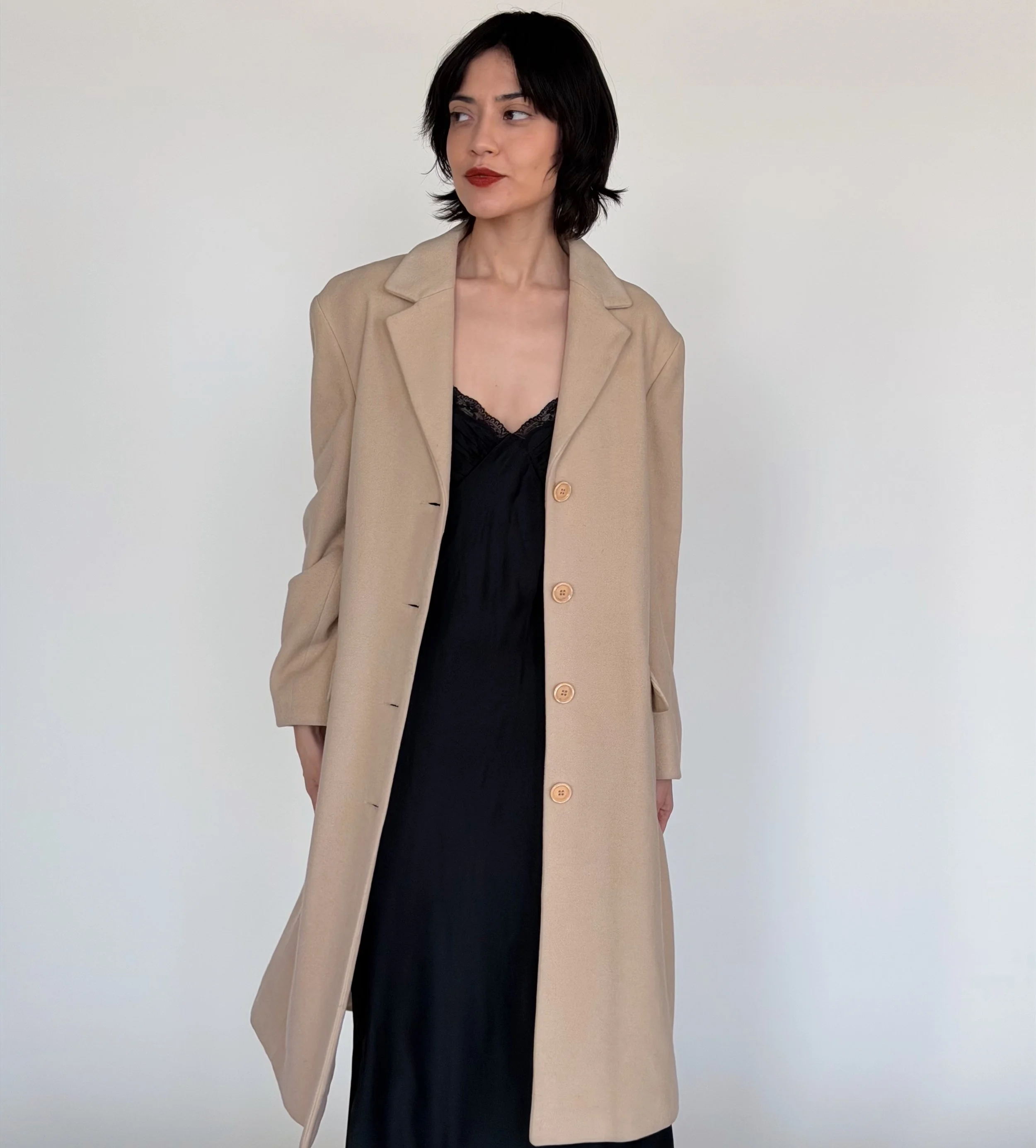 Vintage Soft Cream Wool Coat