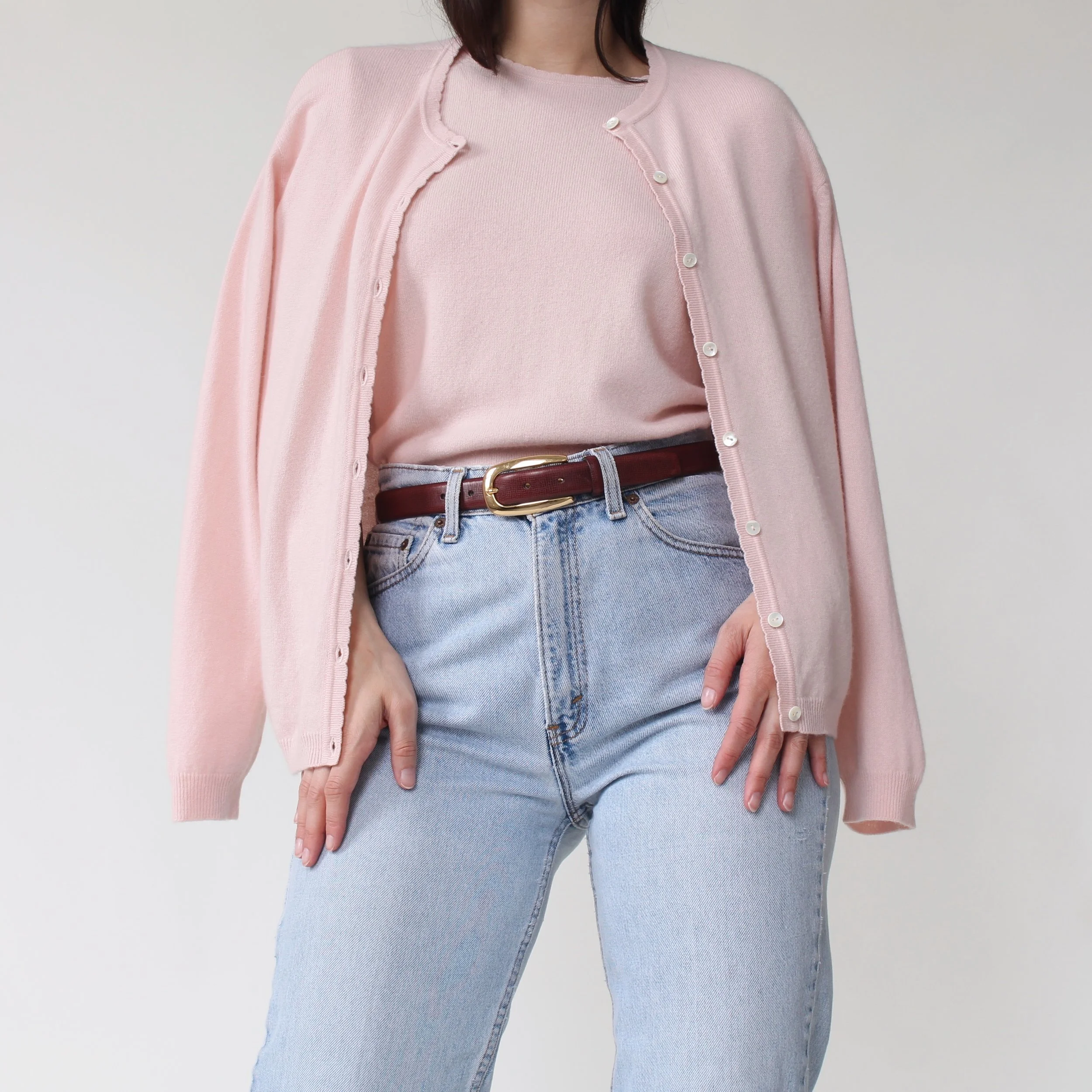 90s Baby Pink Cashmere Twin Set