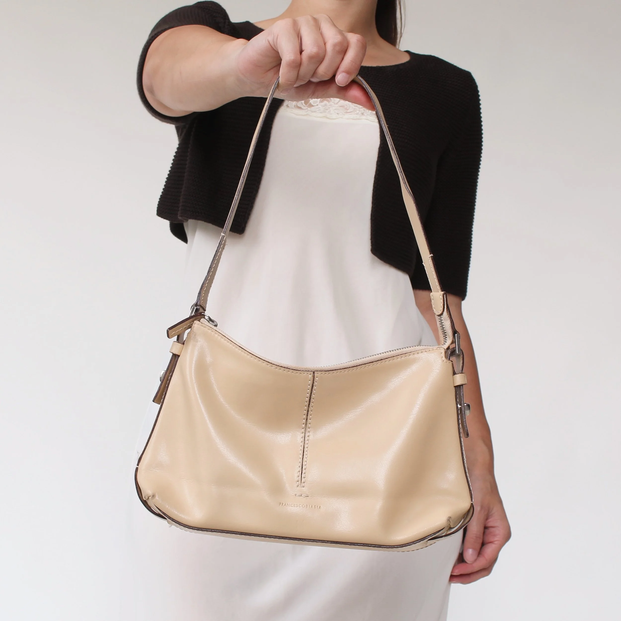 90s Francesco Biasia Cream Baguette