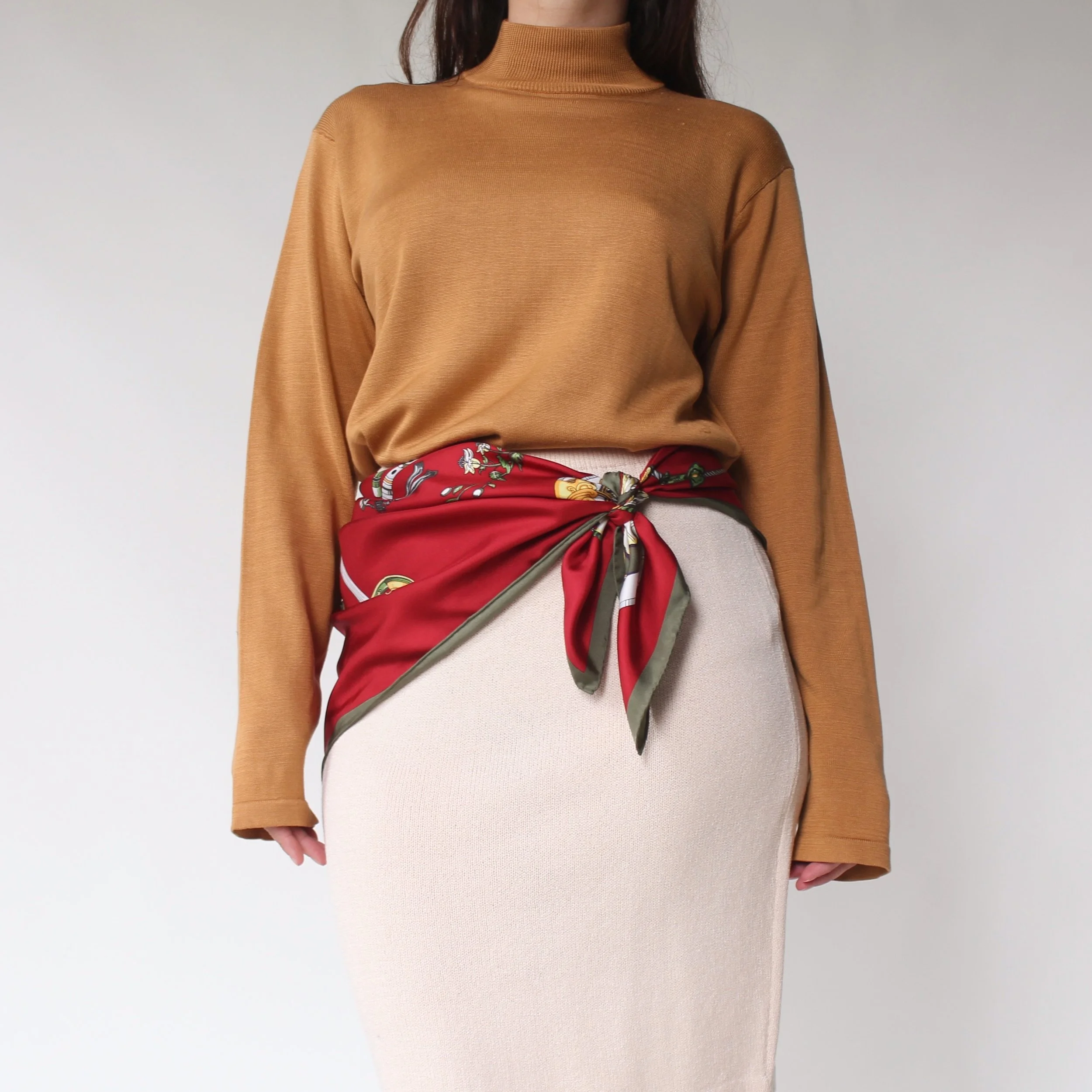 Vintage Harvest Orange Silk Knit Sweater