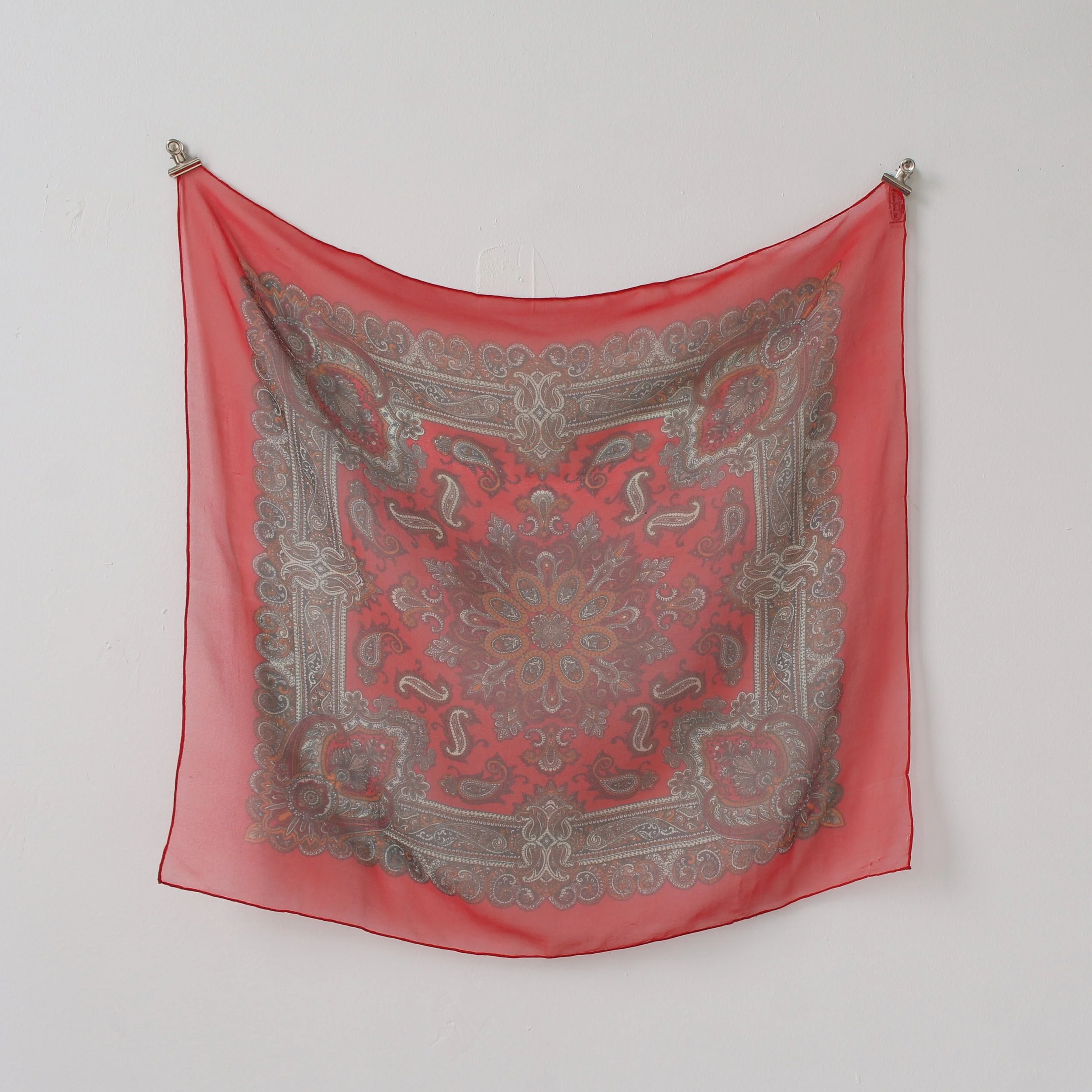 Vintage Sheer Paisley Silk Blend Scarf