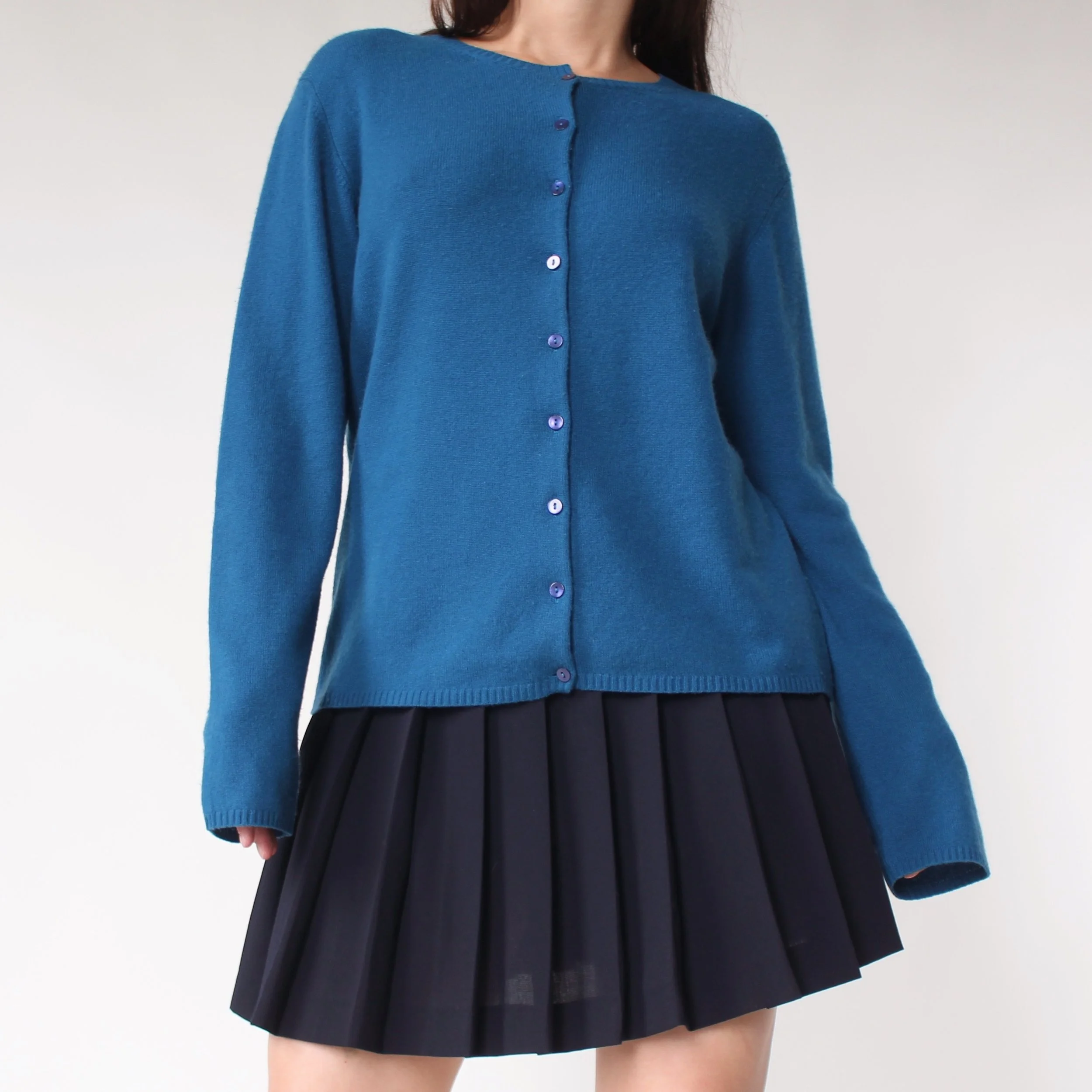 Vintage Cerulean Soft Cashmere Cardigan