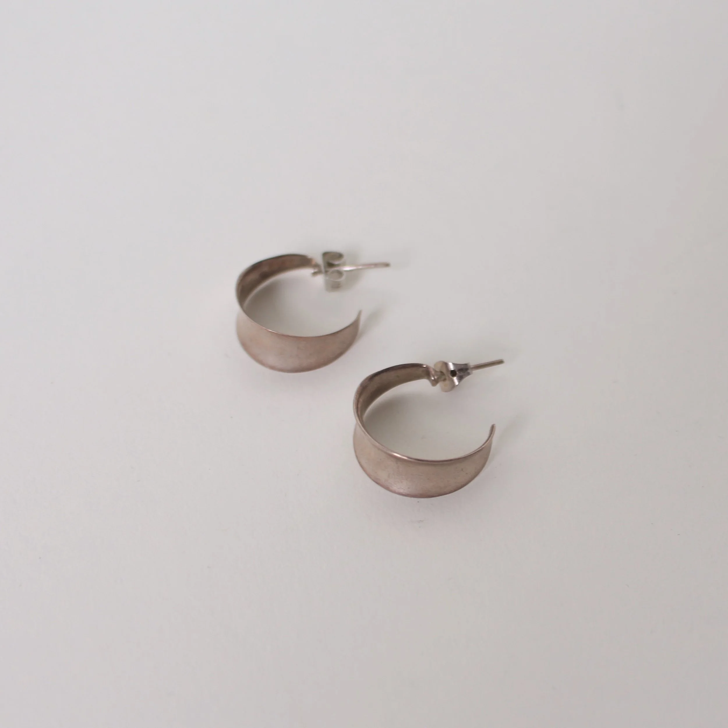 Vintage Sterling Silver Half Hoops