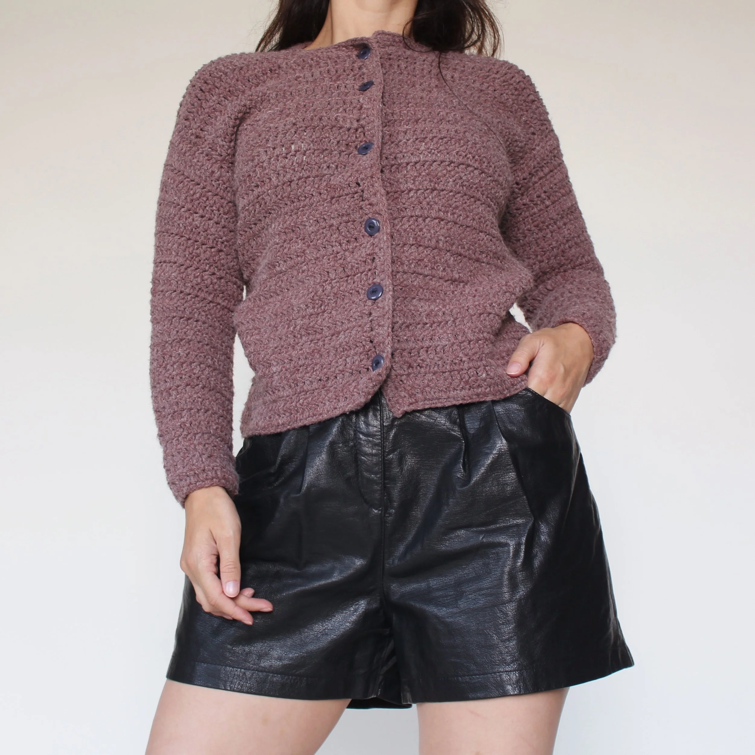 Vintage Speckled Mulberry Cardigan