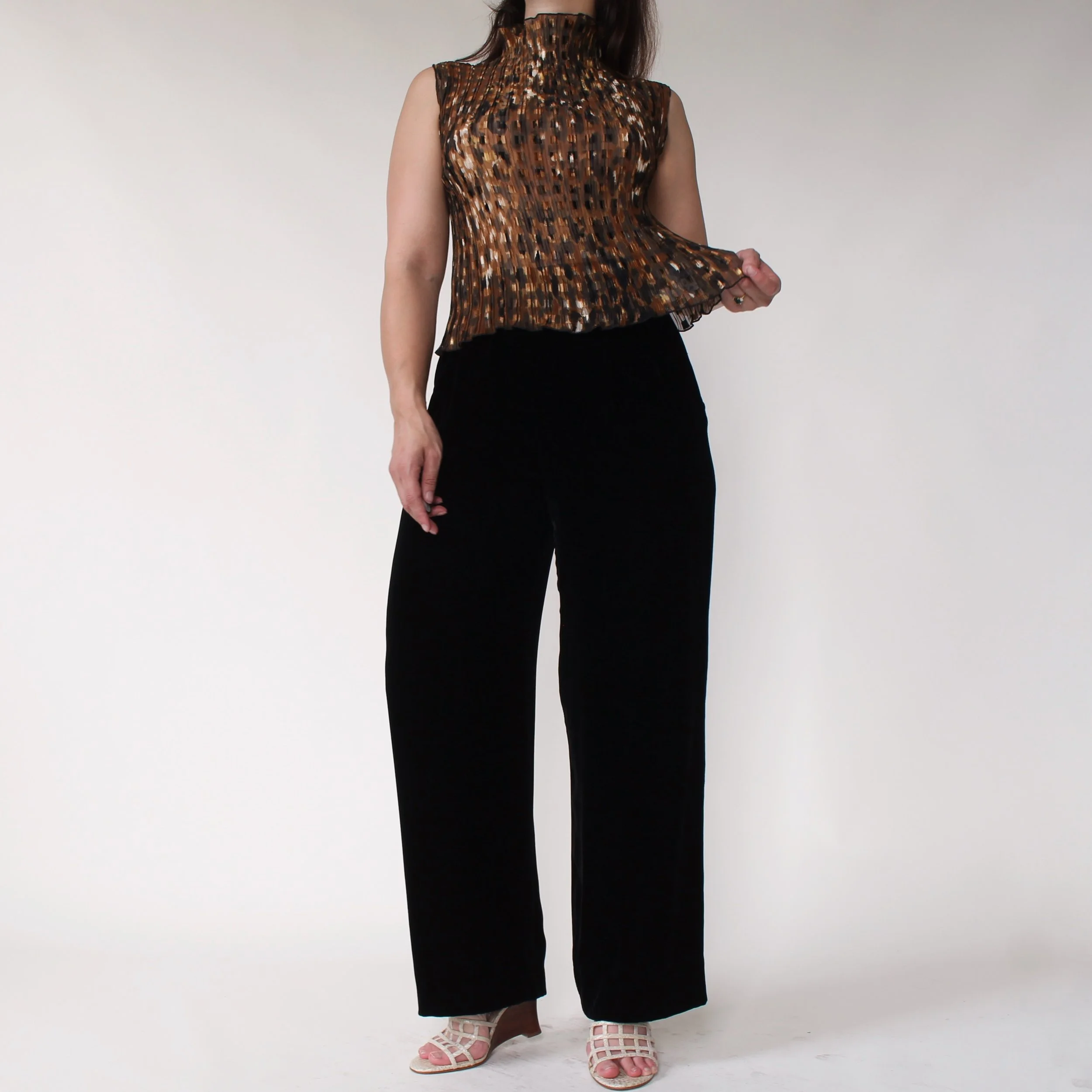 90s Silk Blend Velvet Pants - W26