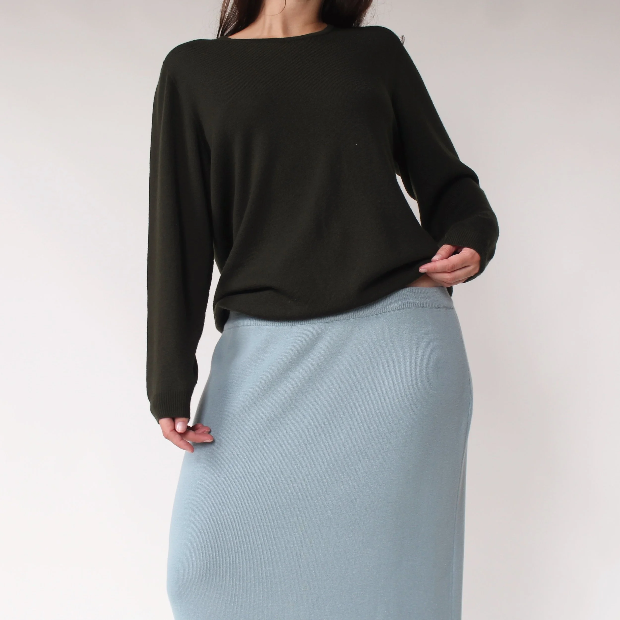 Vintage Deep Olive Softest Wool Sweater