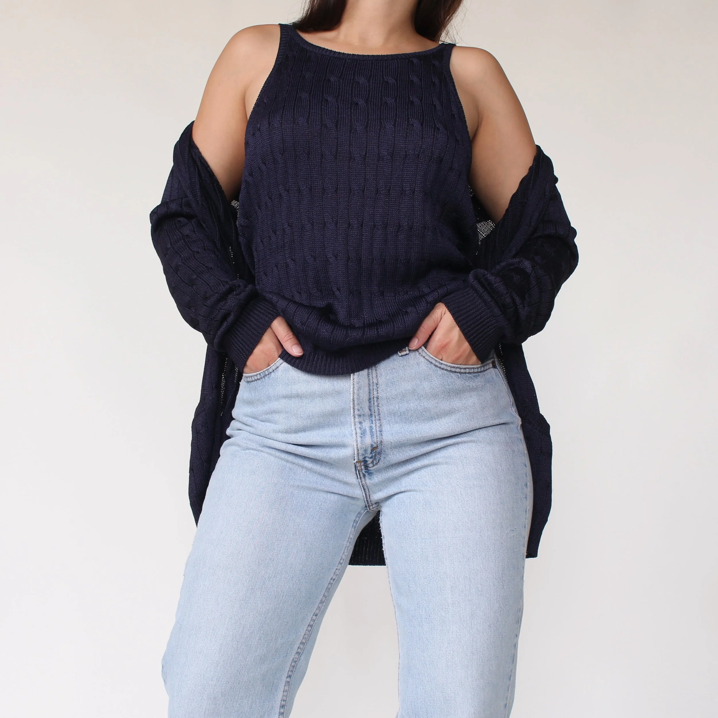 2000s Ralph Lauren Black Label Silk Knit Twin Set