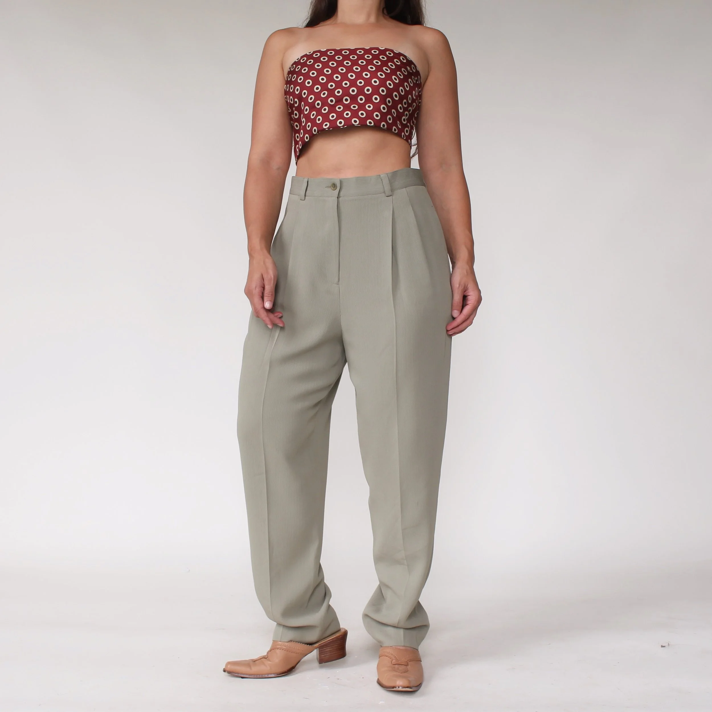 Vintage Slinky Pistachio Trousers - W30