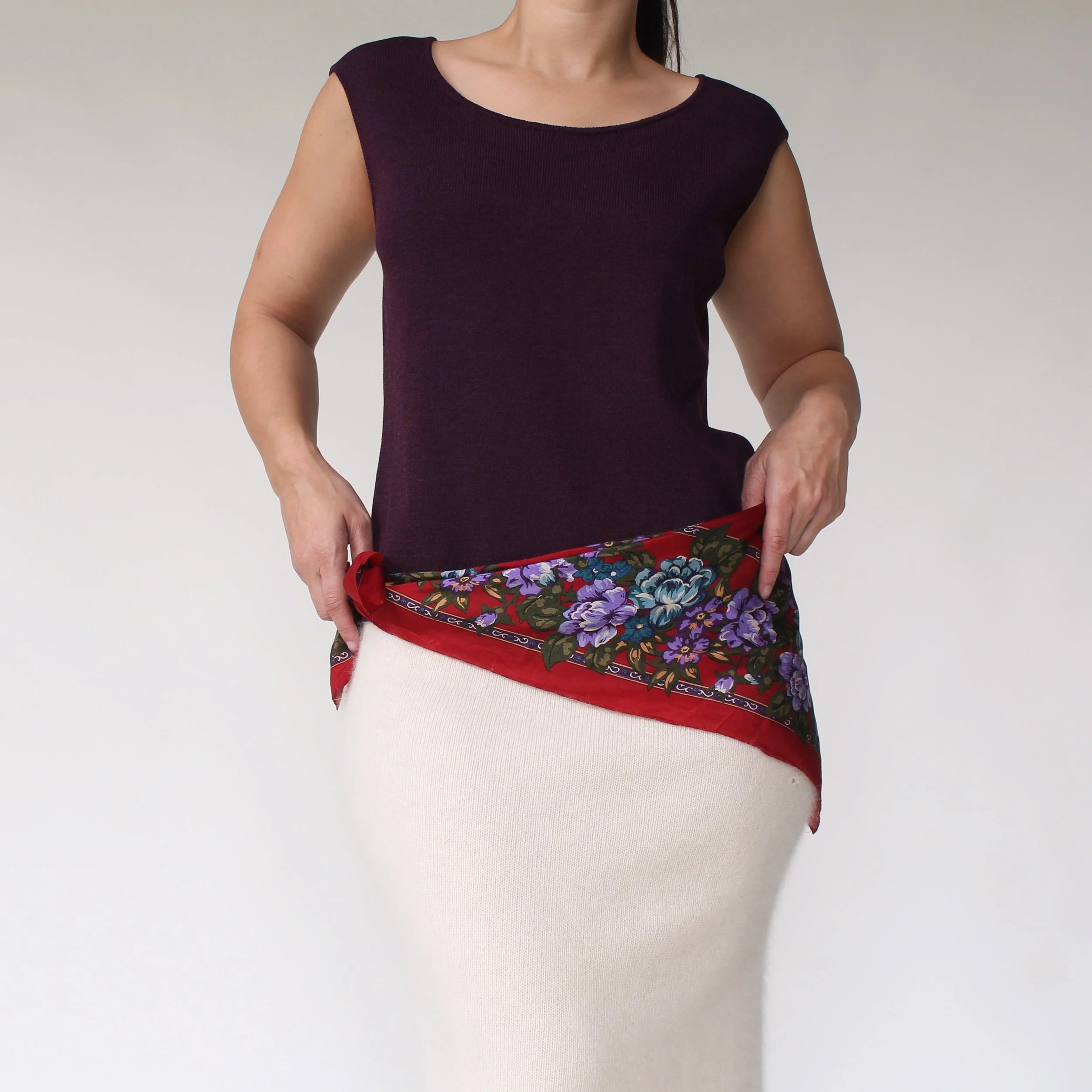 2000s St. John Plum Wool Knit Top