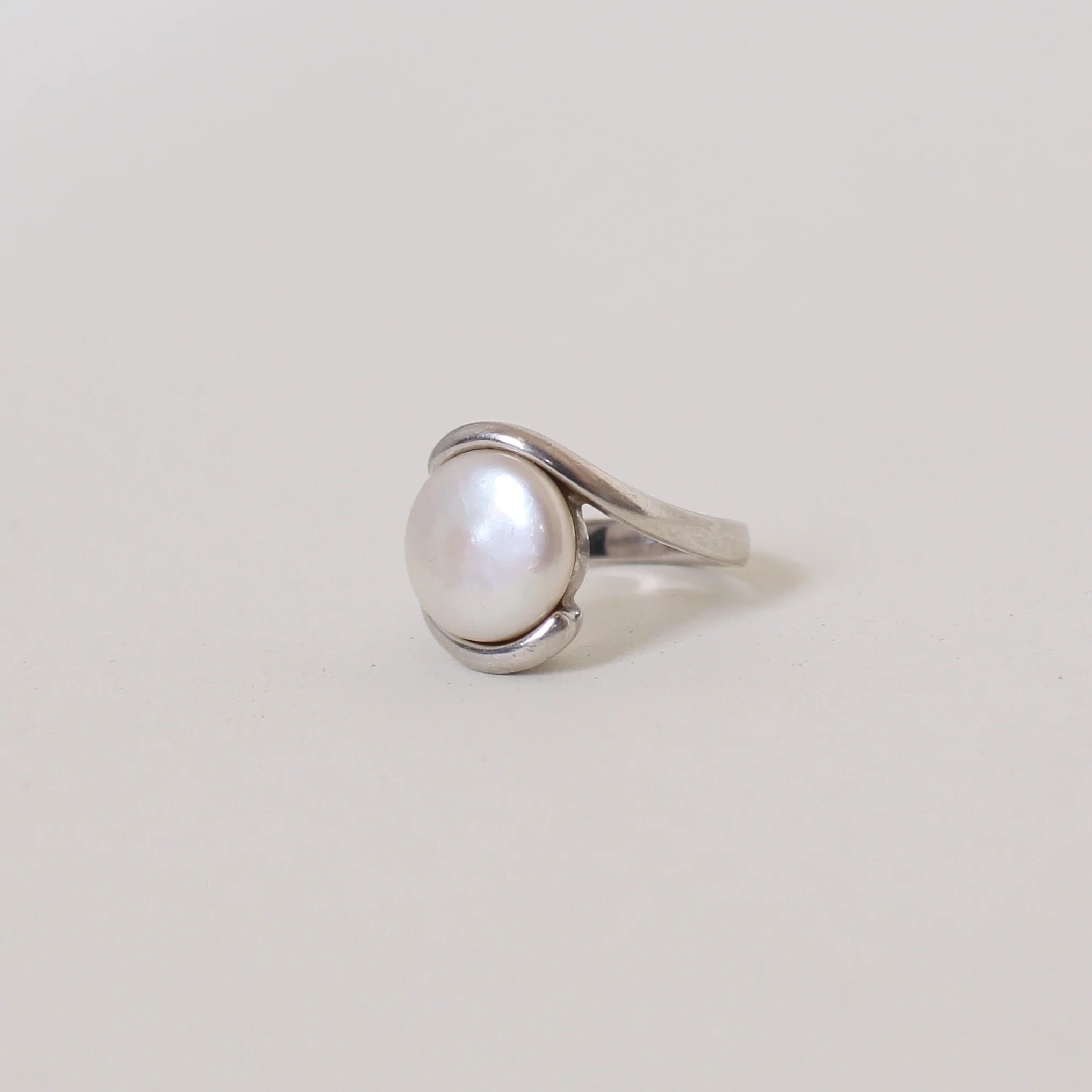 Vintage Sterling Silver Freshwater Pearl Ring