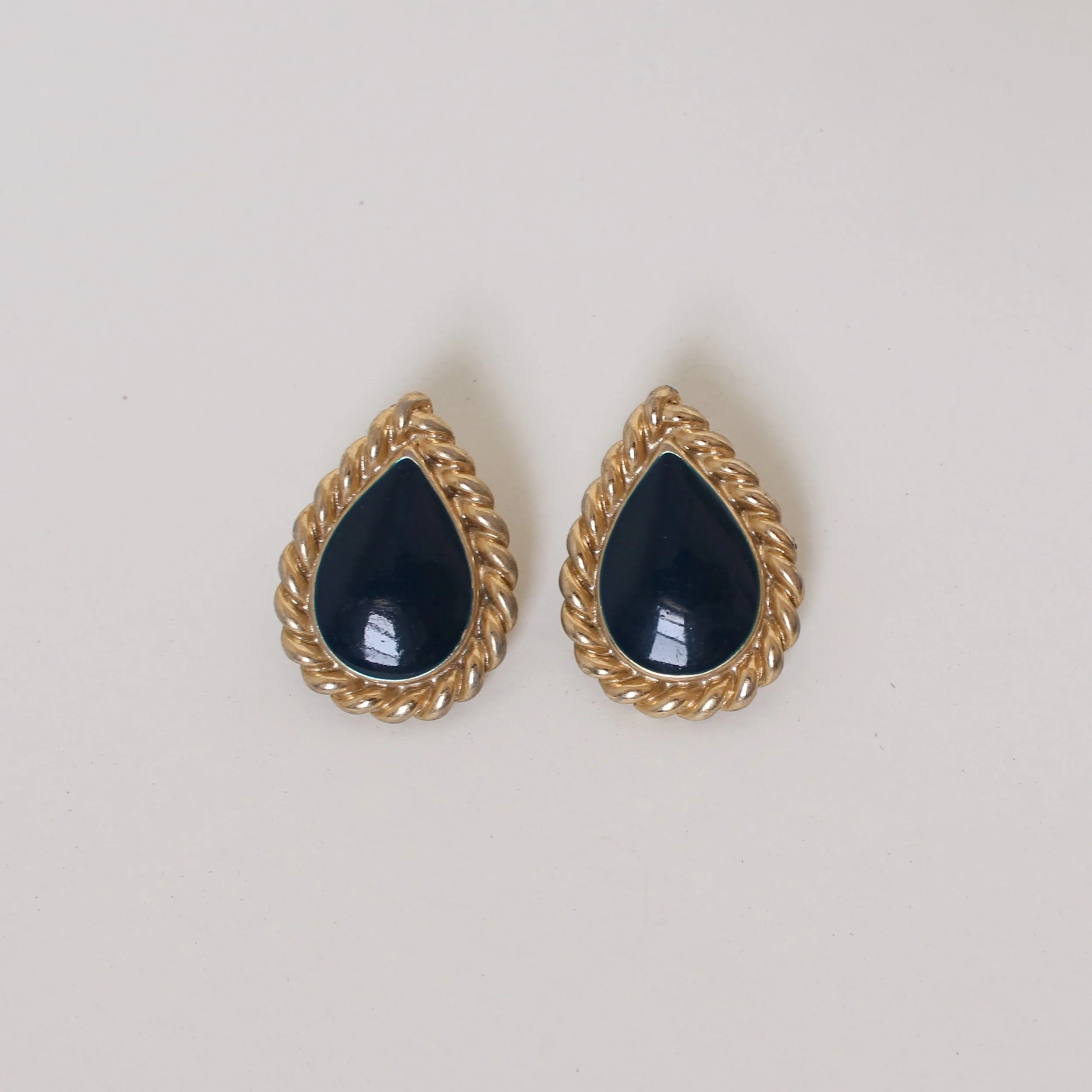 Vintage Midnight Teardrop Earrings