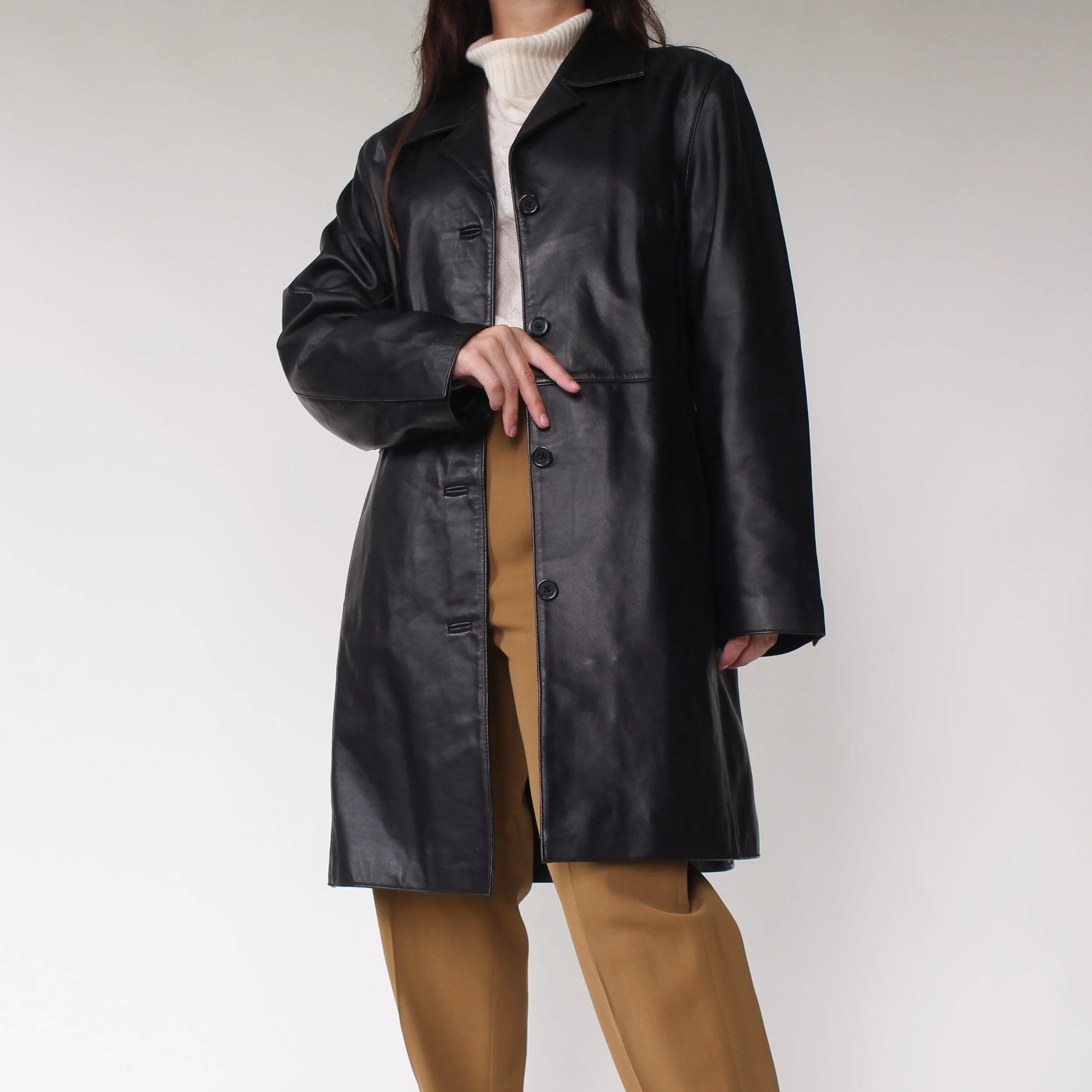 Vintage Soft Tailored Leather Coat
